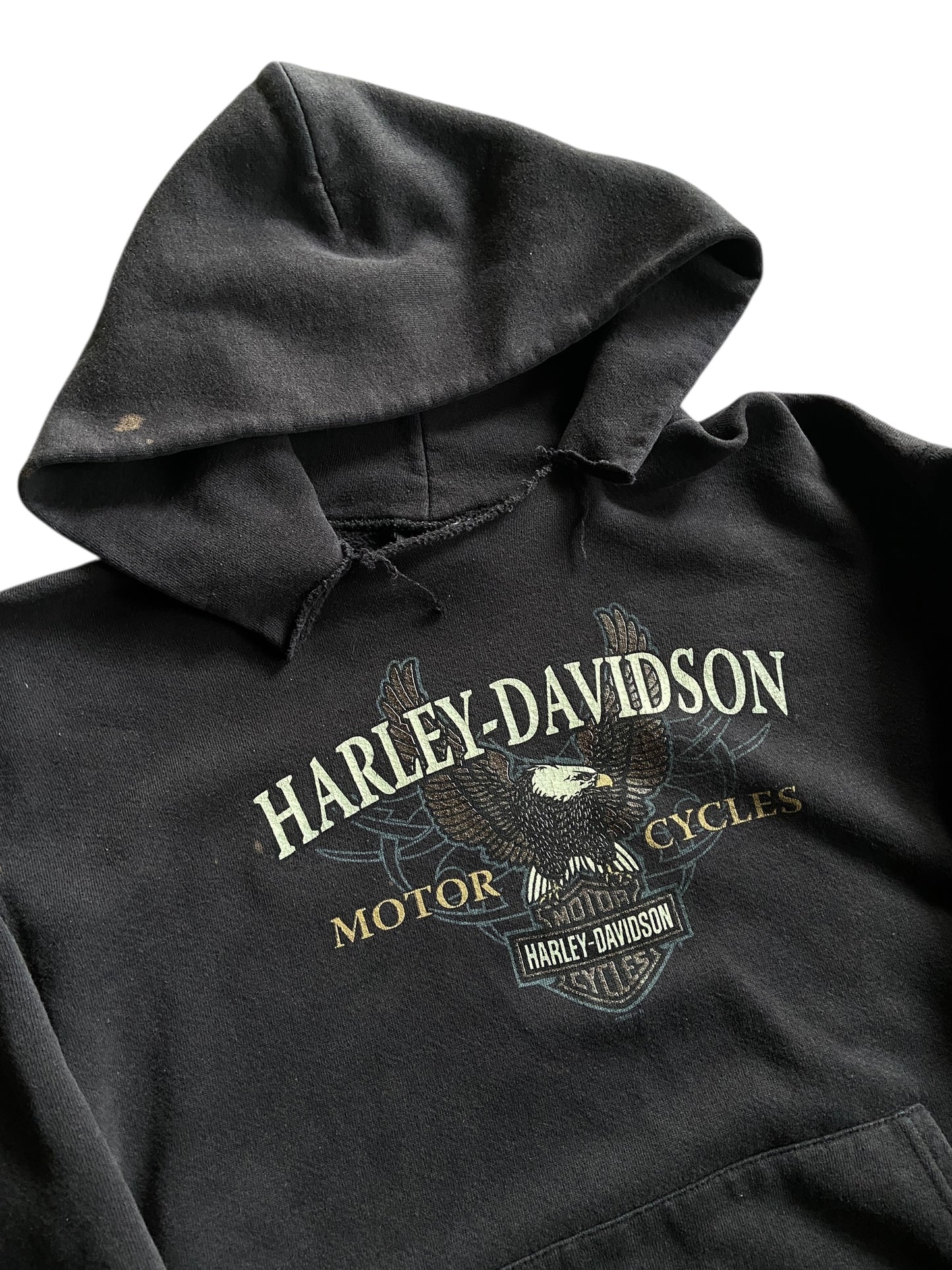 VTG Harley Davidson Eagle Thrashed Hoodie Sz M/L