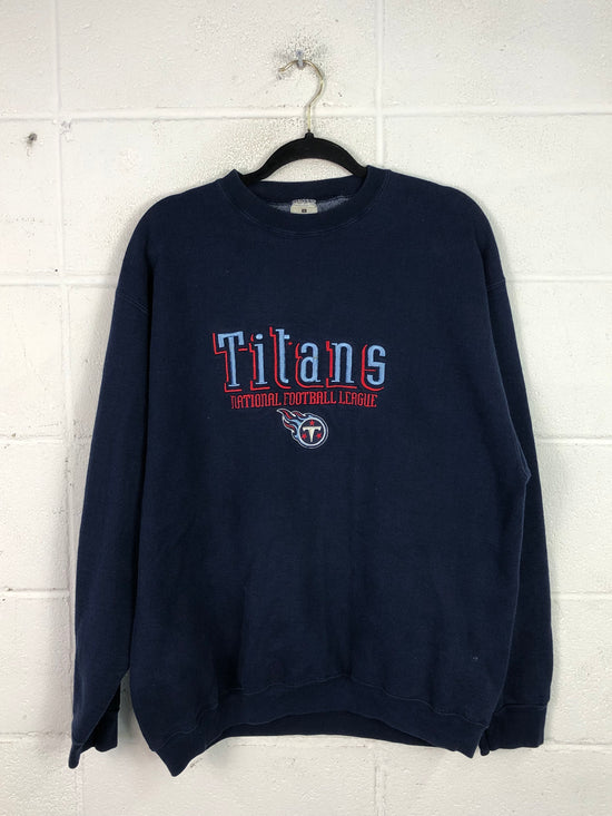 VTG Tennessee Titans Two-Tone Embroidered Sweatshirt Sz XL