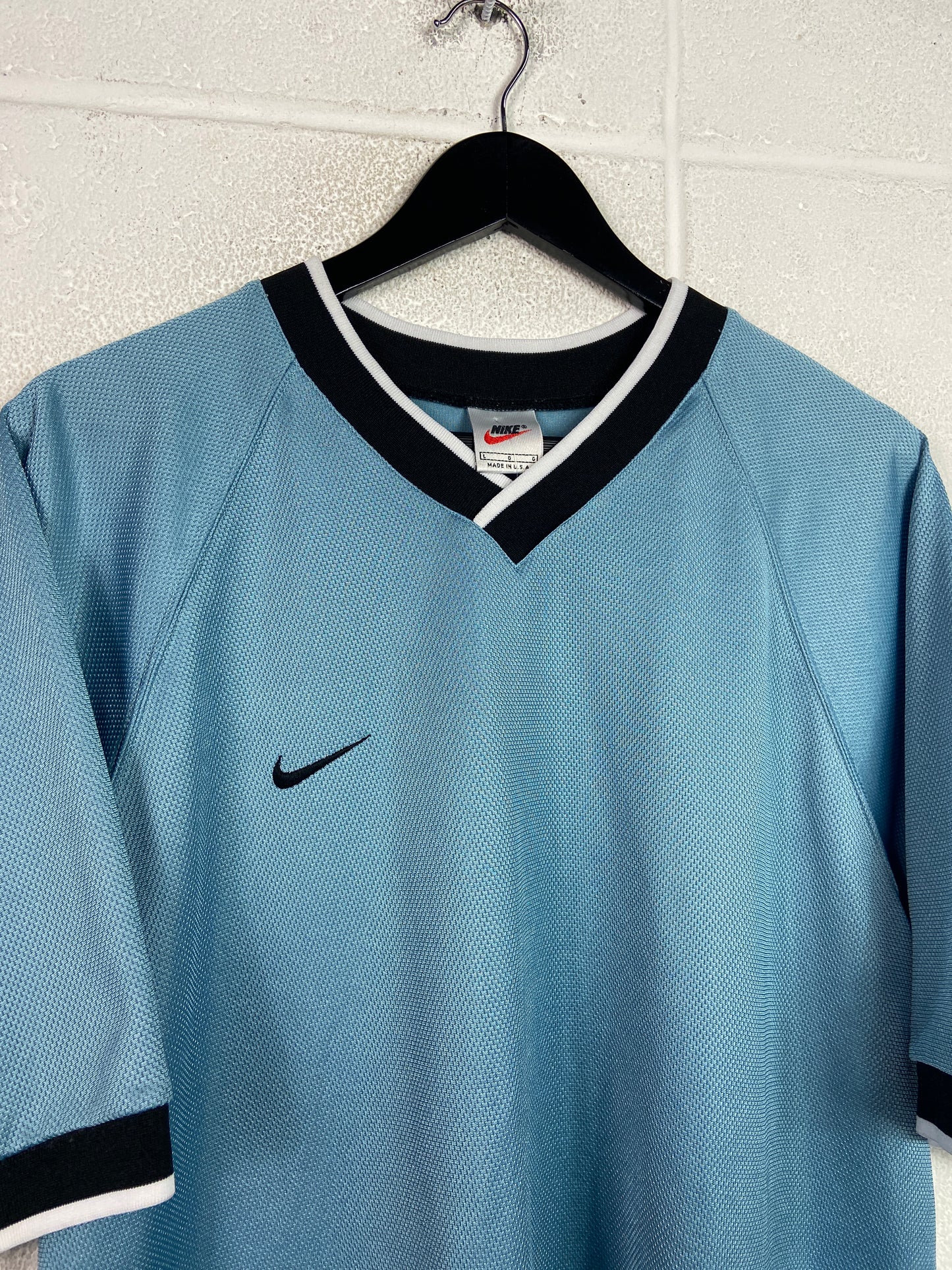 VTG Nike Sky Blue Soccer Style Jersey Sz L