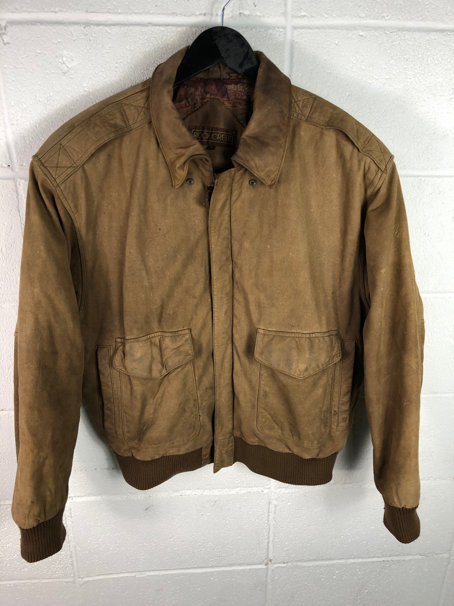 VTG Rock Creek Suede Leather Jacket Sz Med