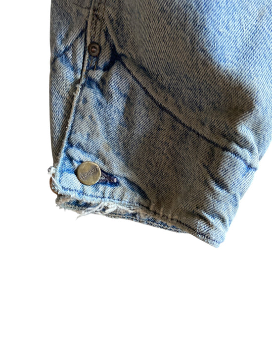 VTG Union Made Carhartt Denim Blanket Lined Chore Coat CB0408 Sz XL