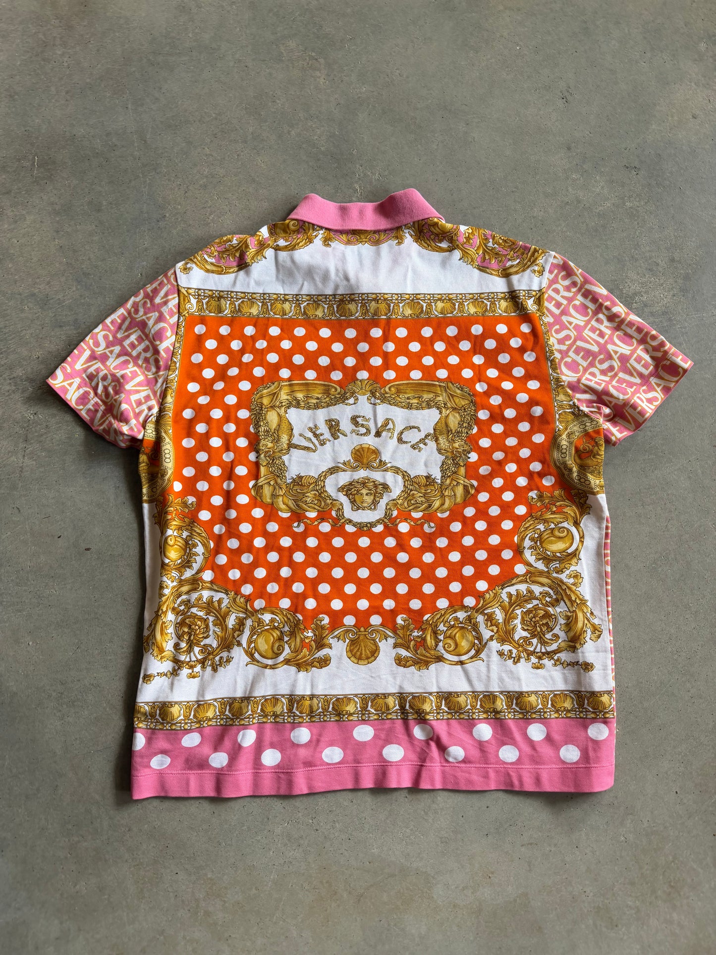 Versace Pink Polo Shirt Sz XL/2XL