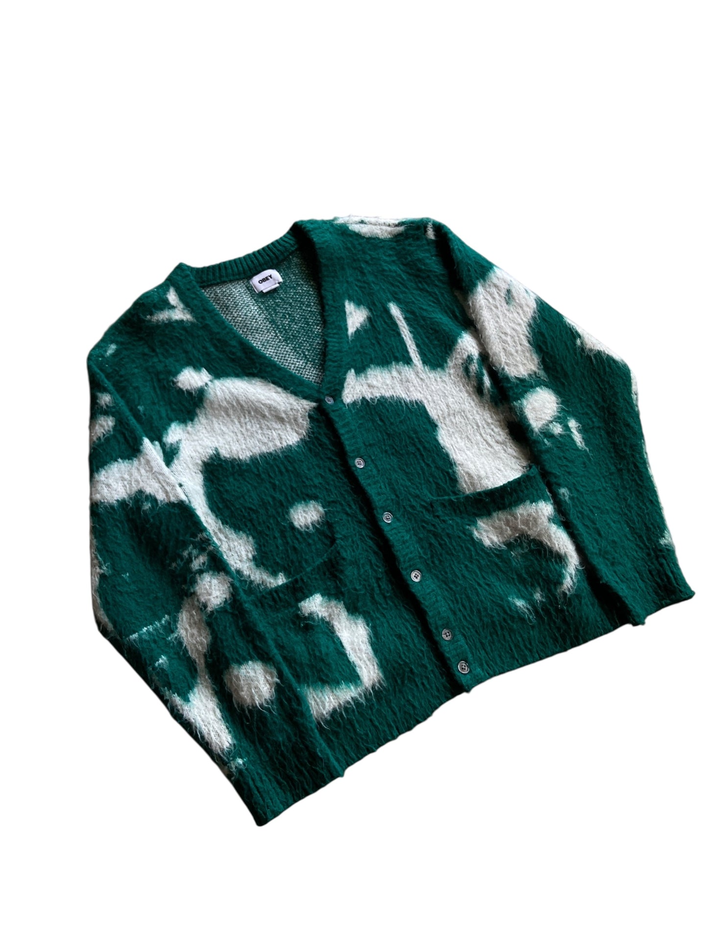 Obey Mohair Cardigan Sweater Sz M/L
