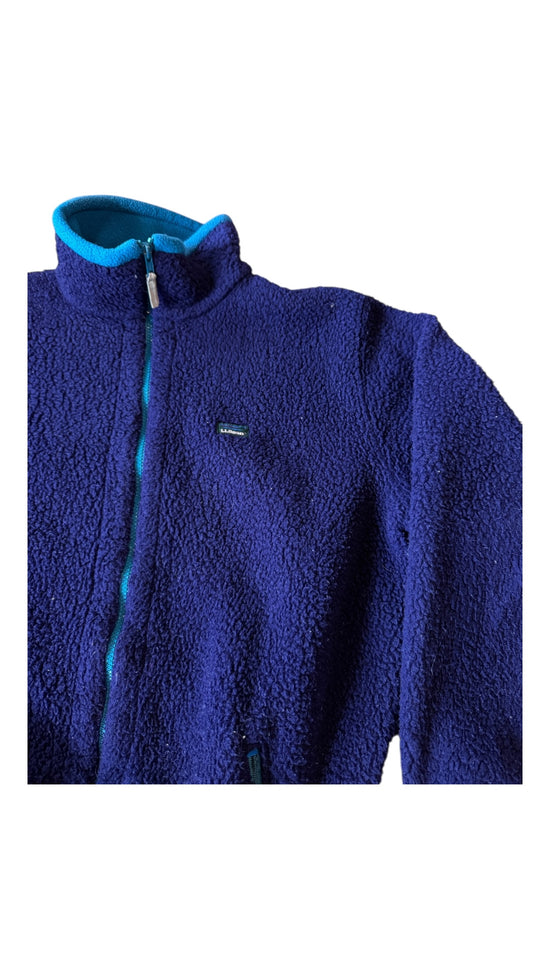 VTG LL Bean Purple Deep Pile Fleece Jacket Sz M