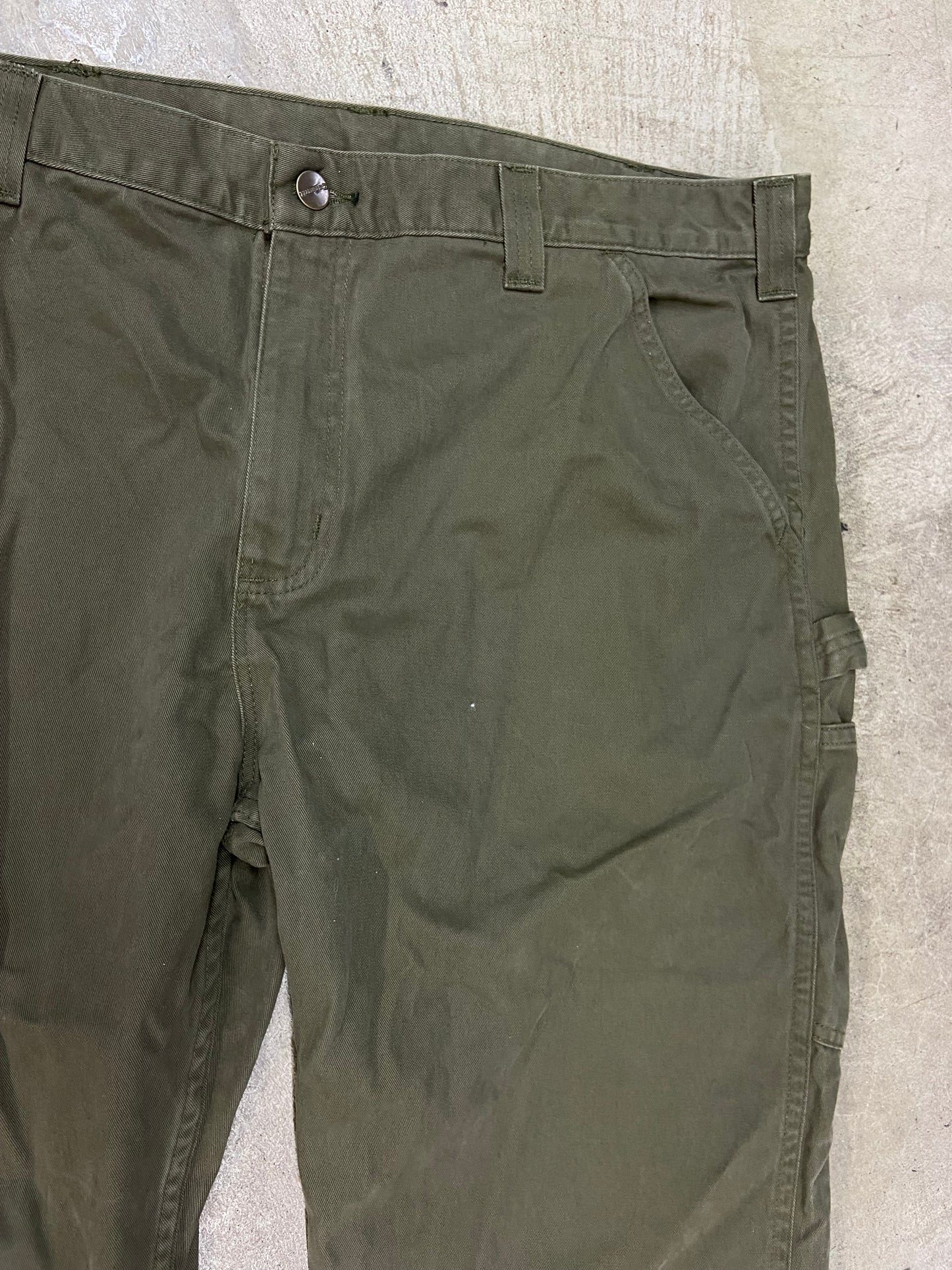 Y2K Carhartt Olive Straight Leg Carpenter Pants Sz 40x30