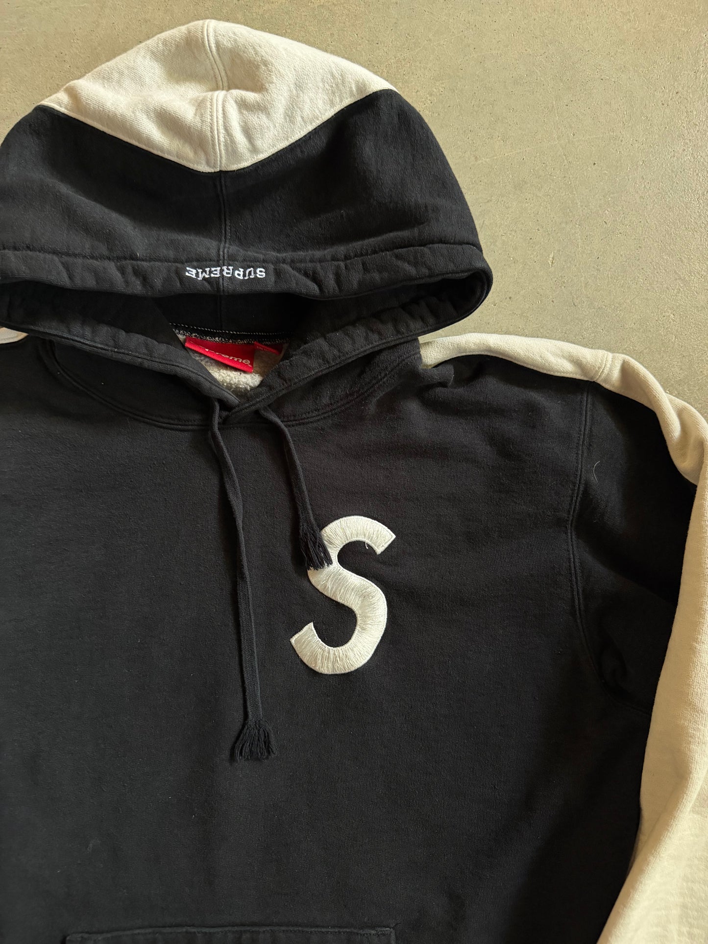 Supreme Two Tone Big S Embroidered Hoodie Sz M
