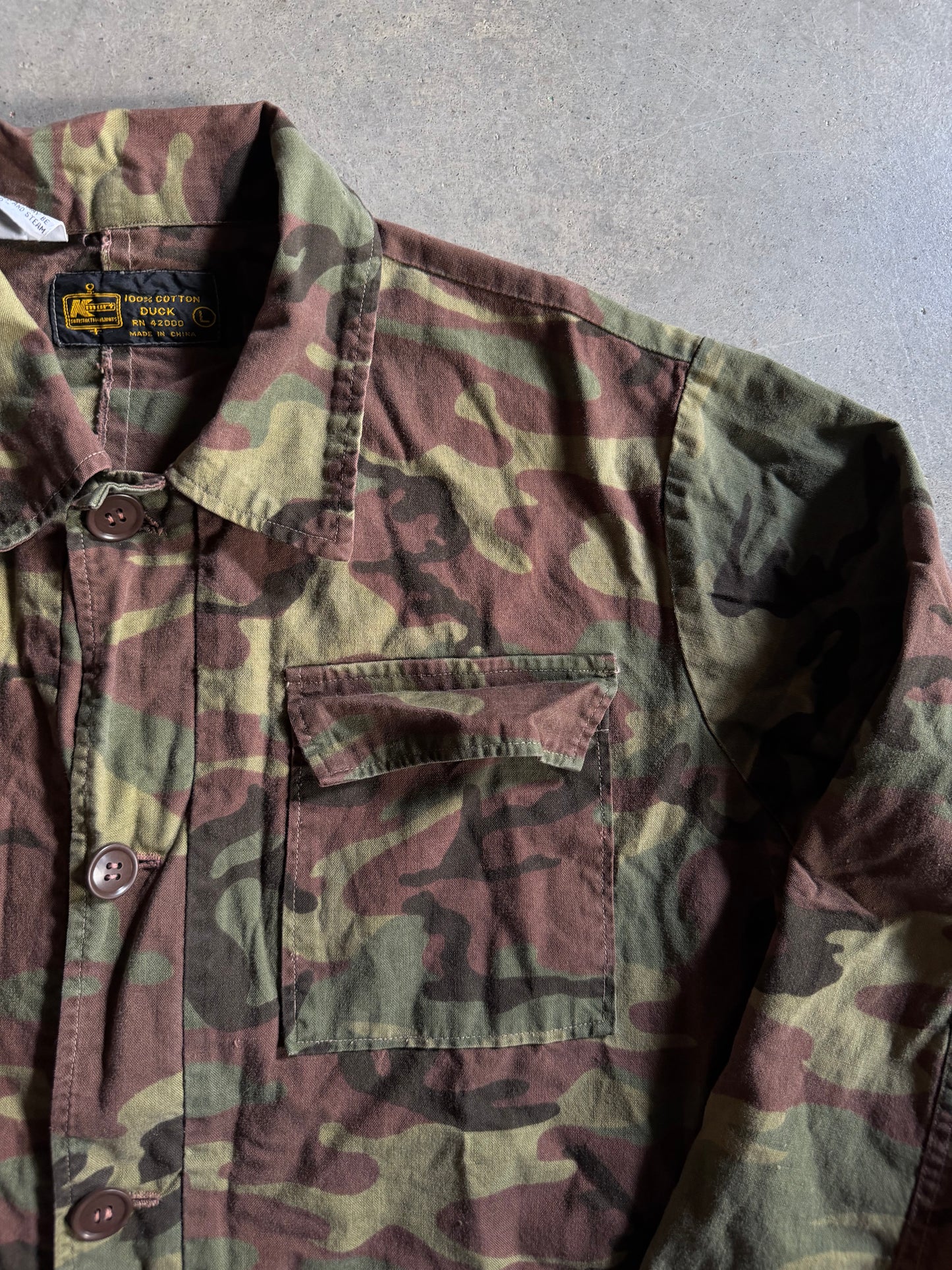 VTG Kmart Camo Button Up Shirt Sz L