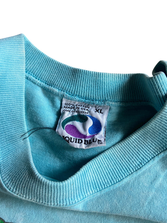 VTG Grateful Dead Bear Tye Dye Liquid Blue 1997 Tee Sz XL
