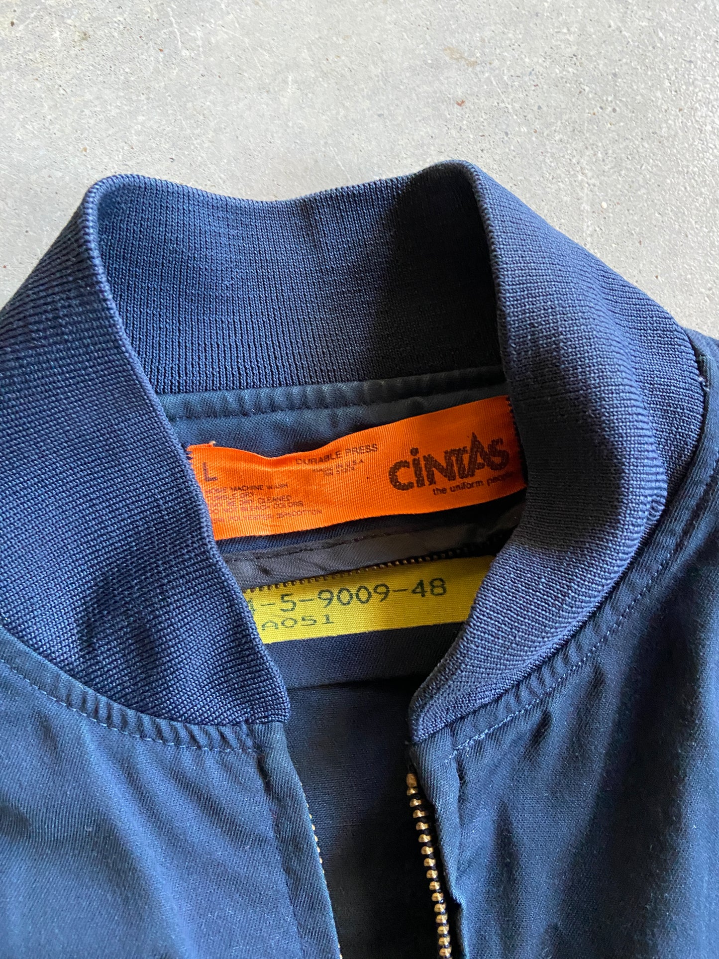 Y2K Navy Cintas Work Jacket Sz L