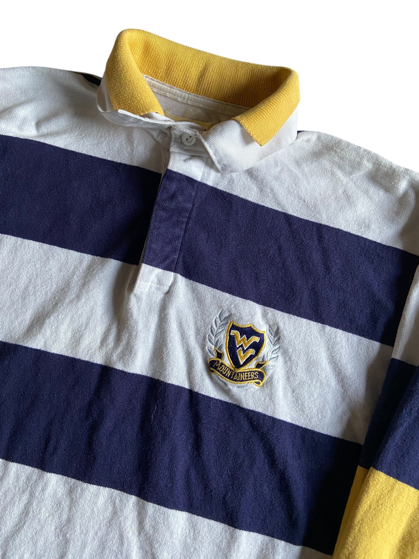 VTG West Virginia Mountaineers Double Collar Rugby Shirt Sz XXL