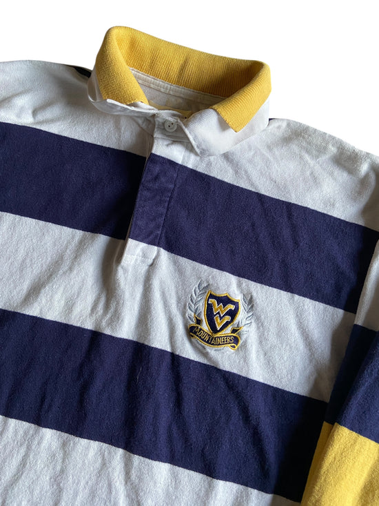 VTG West Virginia Mountaineers Double Collar Rugby Shirt Sz XXL