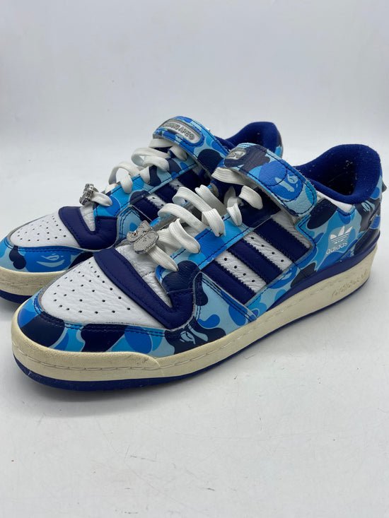 Preowned Adidas Forum 84 Low Bape 30th Anniversary Blue Camo Sz 9.5M/11W ID4772