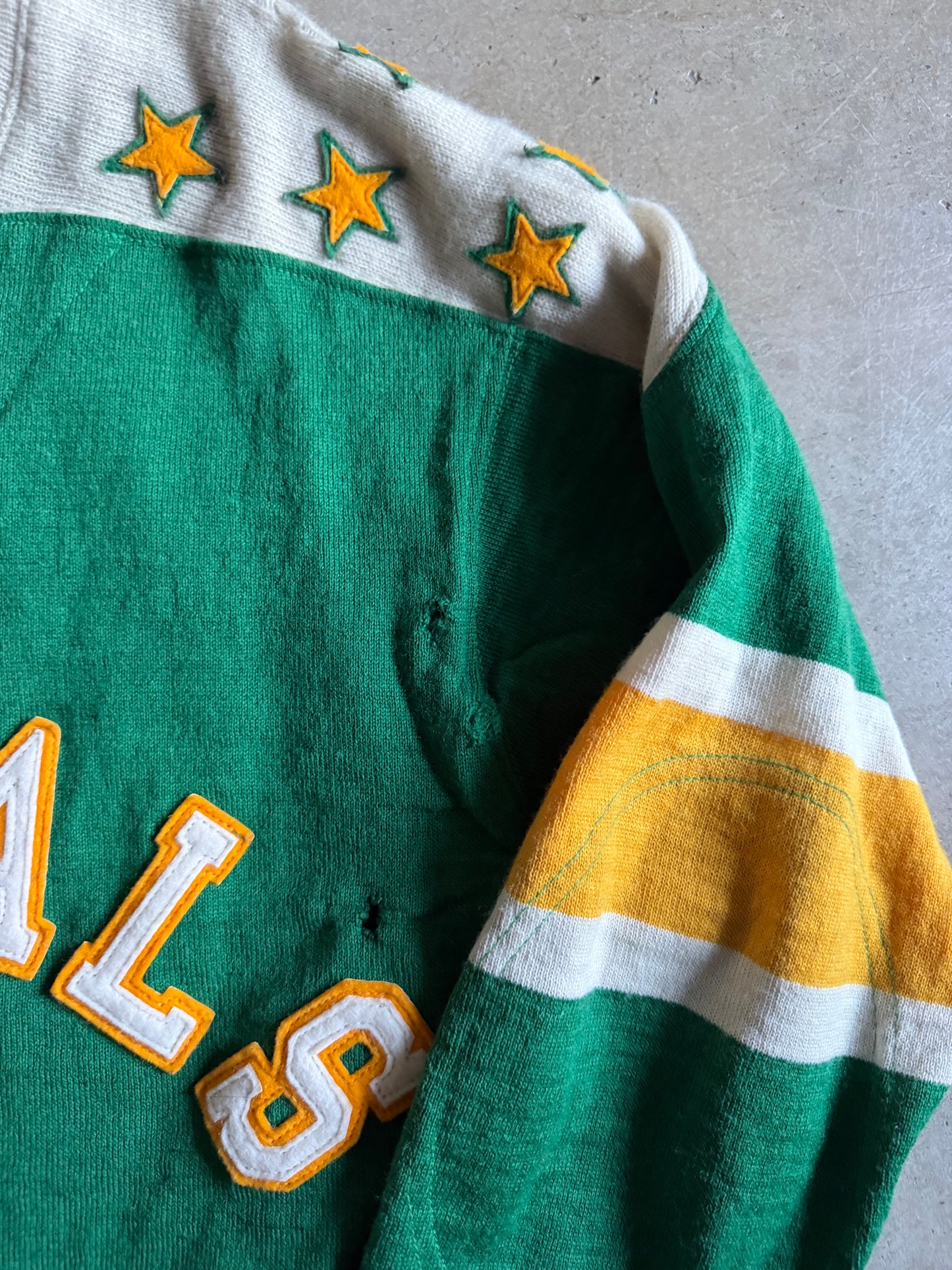 Ebbets Field Central Green Wool Hockey Jersey Sz L/XL