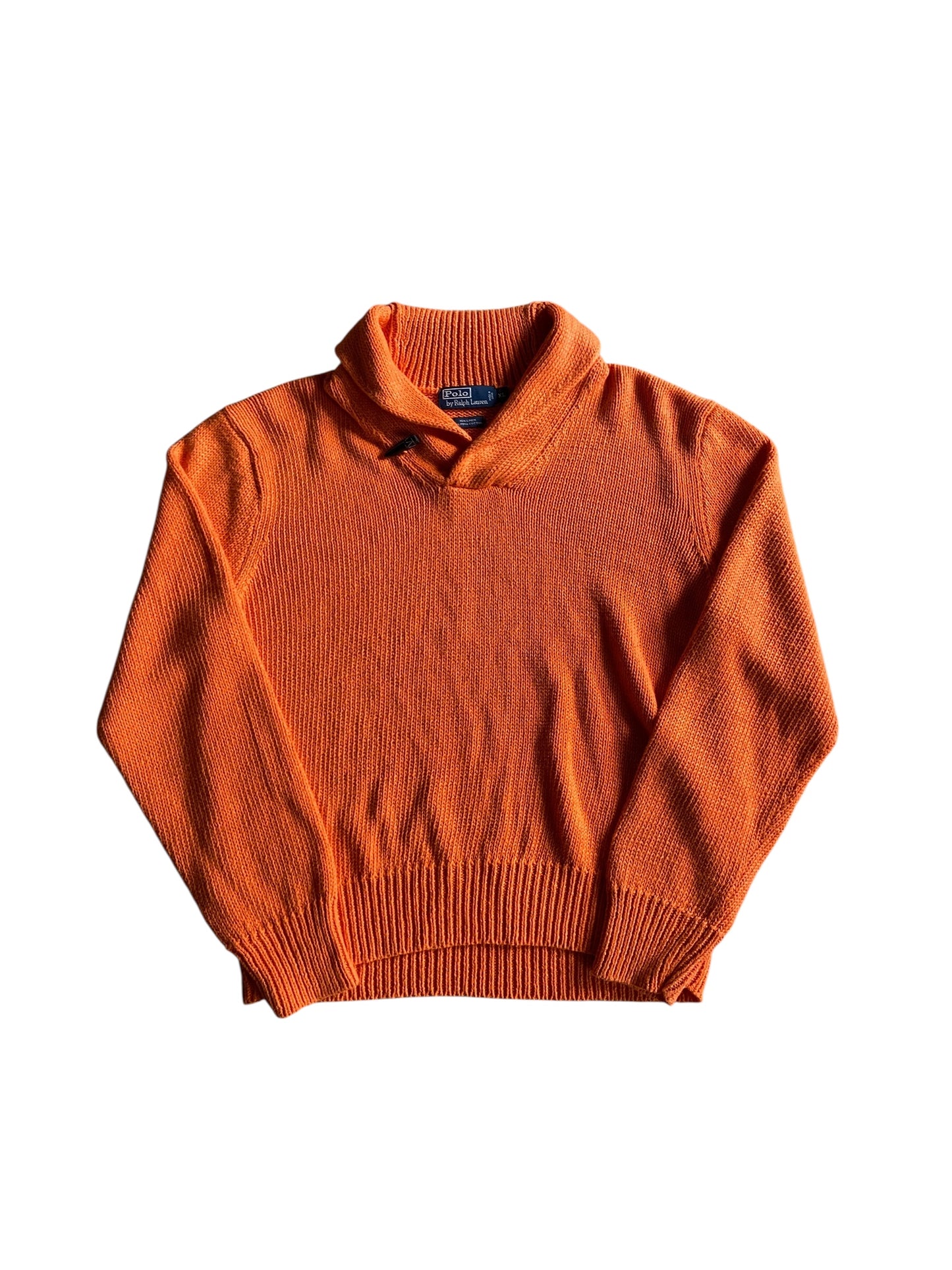 VTG Polo Ralph Lauren Knitted Shawl Sweater Sz XL