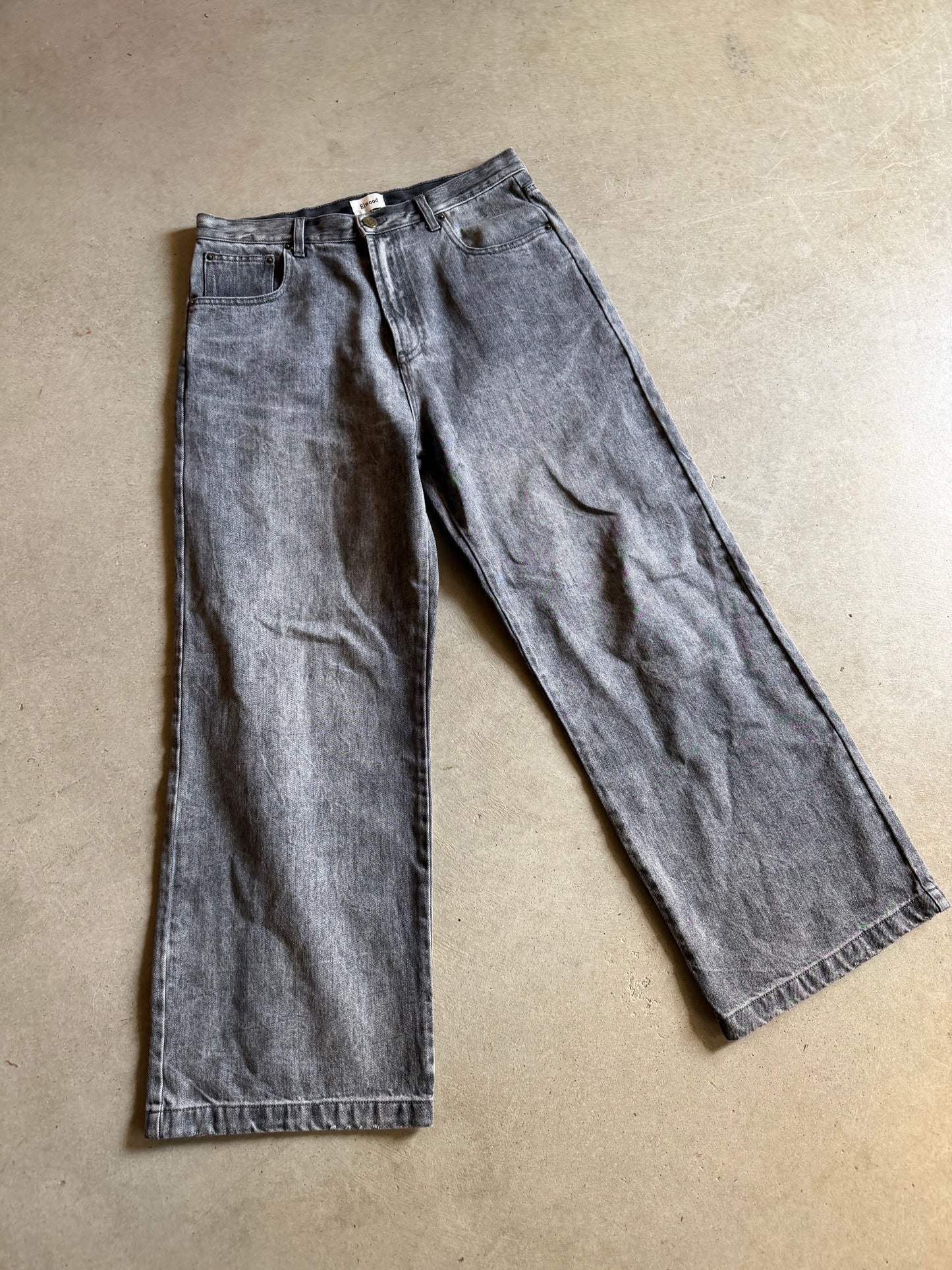 Elwood Big E Gray Baggy Jeans Sz 34x32