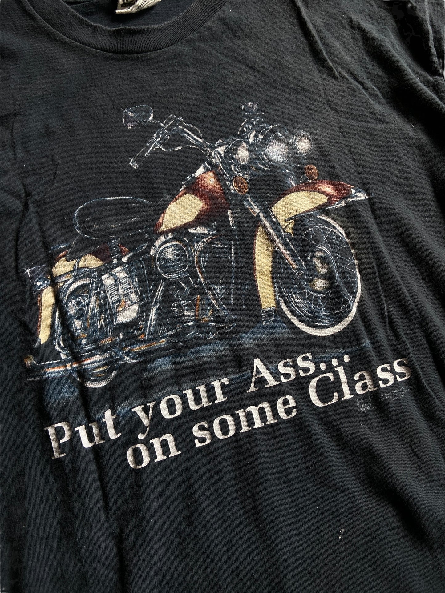VTG American Bikers "Put Your Ass on Some Class" Tee Sz XL