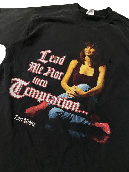 VTG Lari White Lead My Not Into Temptation Tee Sz M/L