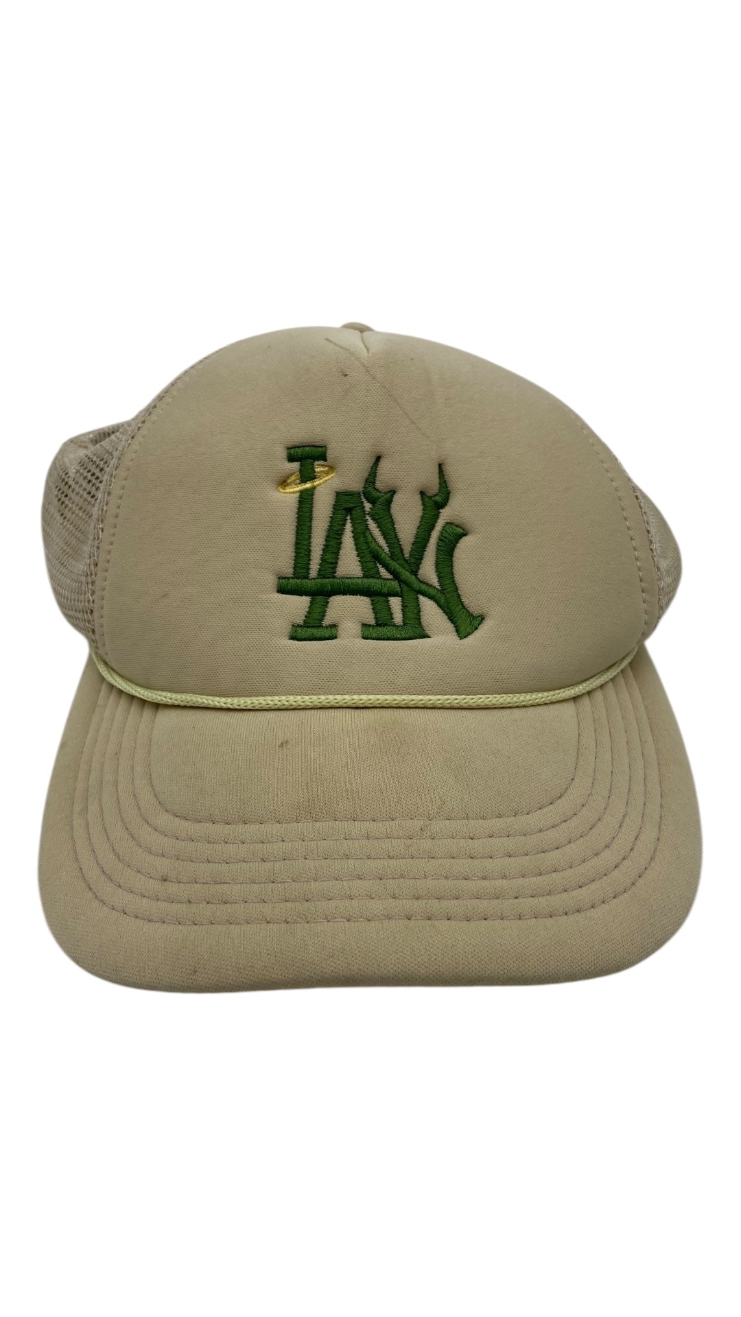 NY LA Angels & Devils Tan Trucker Hat