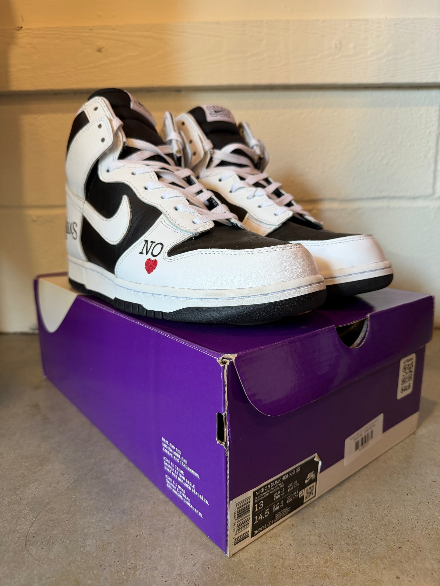 Preowned Nike SB Dunk High Supreme By Any Means Black Sz 13M/14.5W