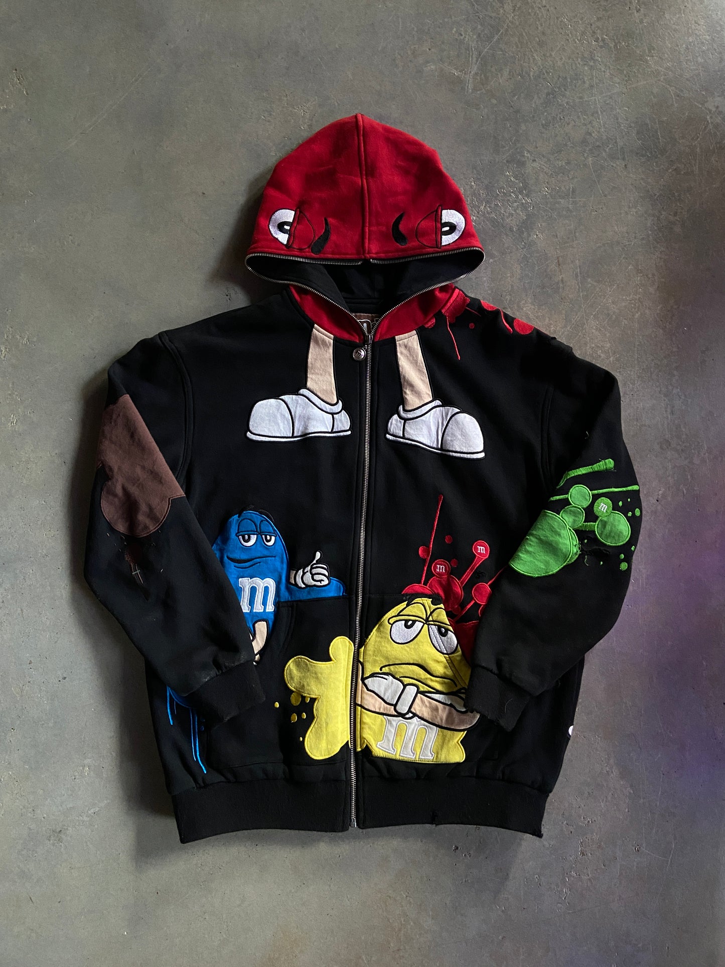 Y2K M&M JH Design Zip Up Hoodie Sz M/L