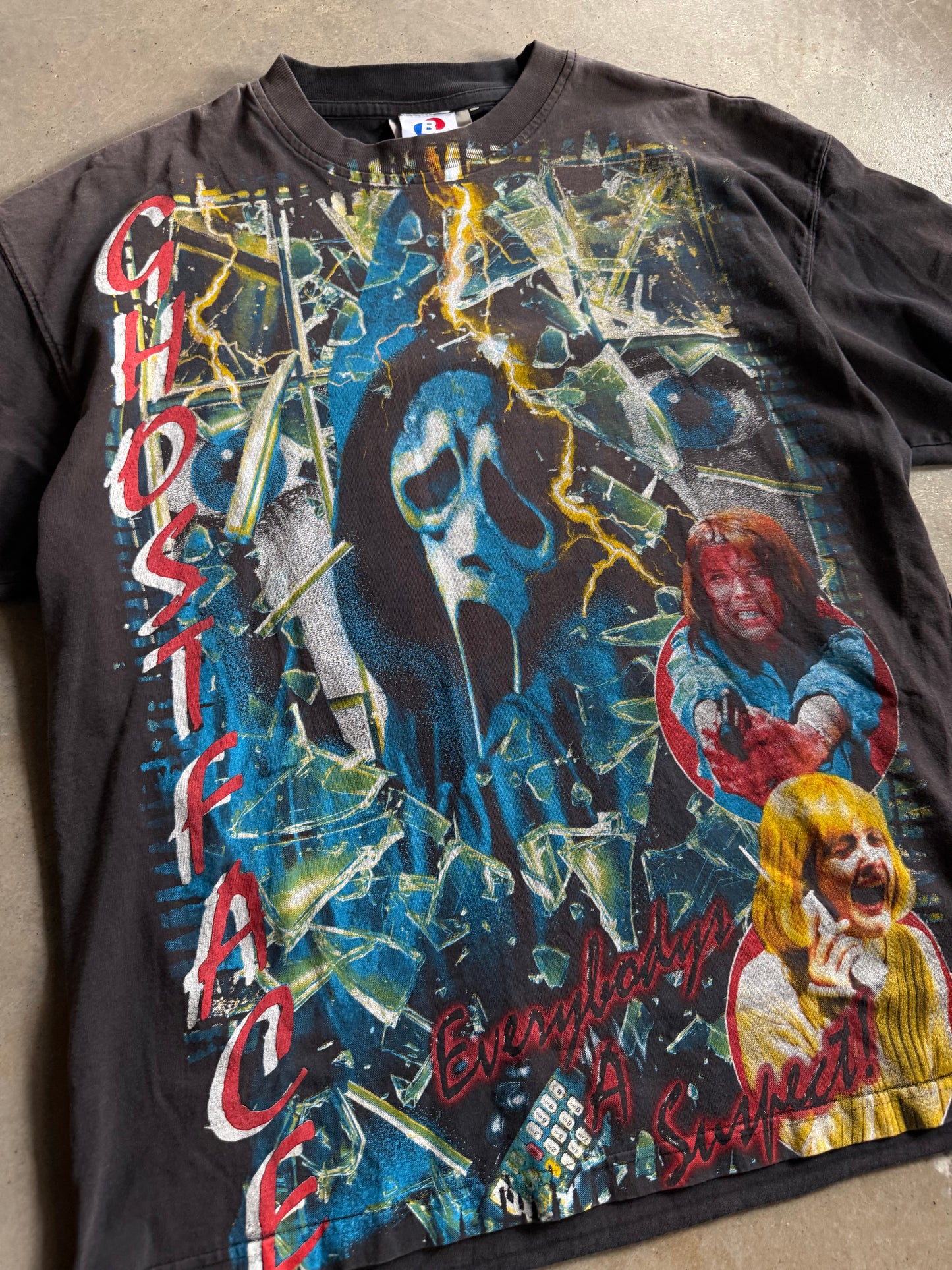 Backstock Co. Scream Ghostface Orig. Hand Faded Tee Sz L