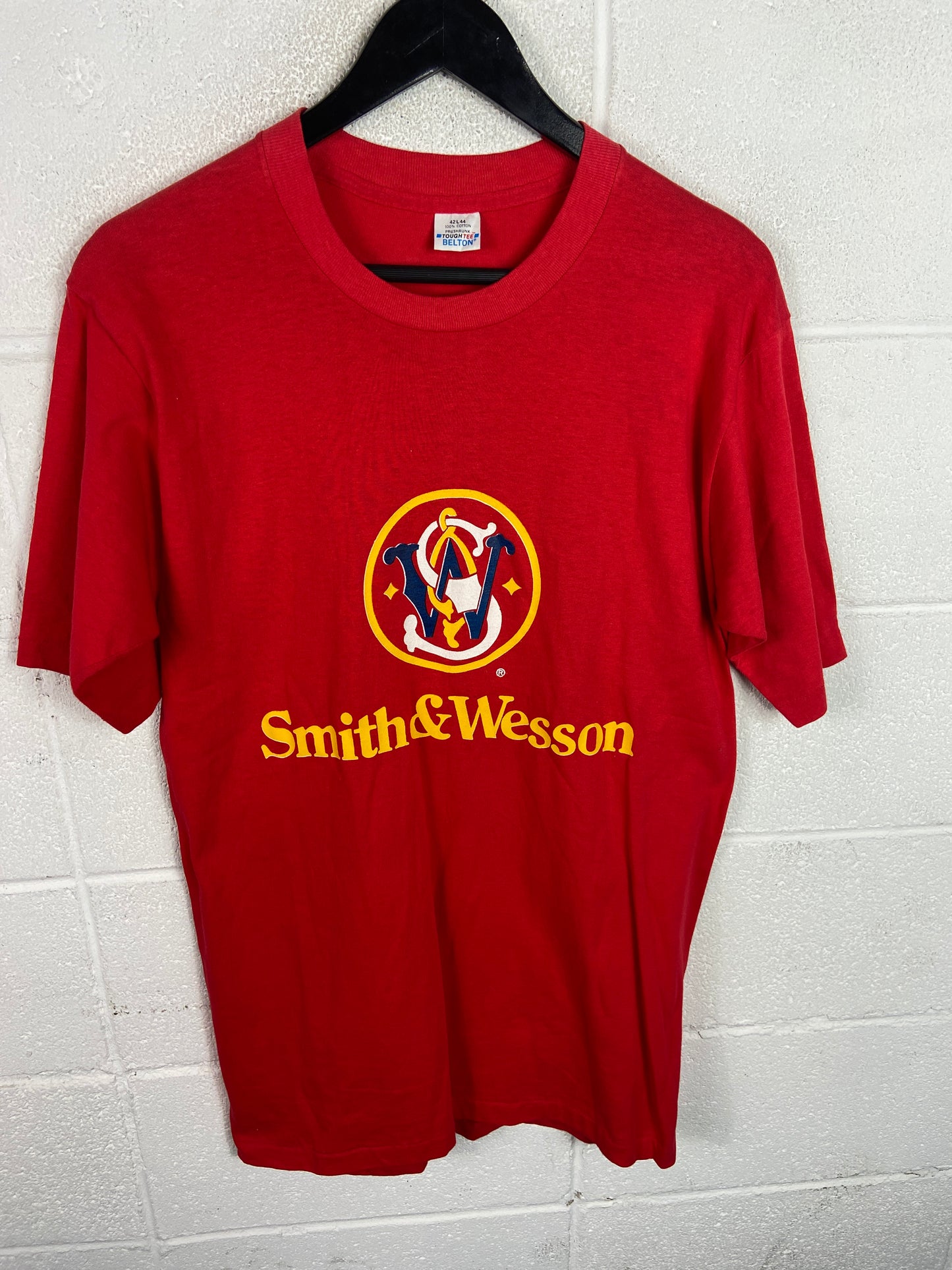 VTG 80s Smith & Wesson Logo Tee Sz L