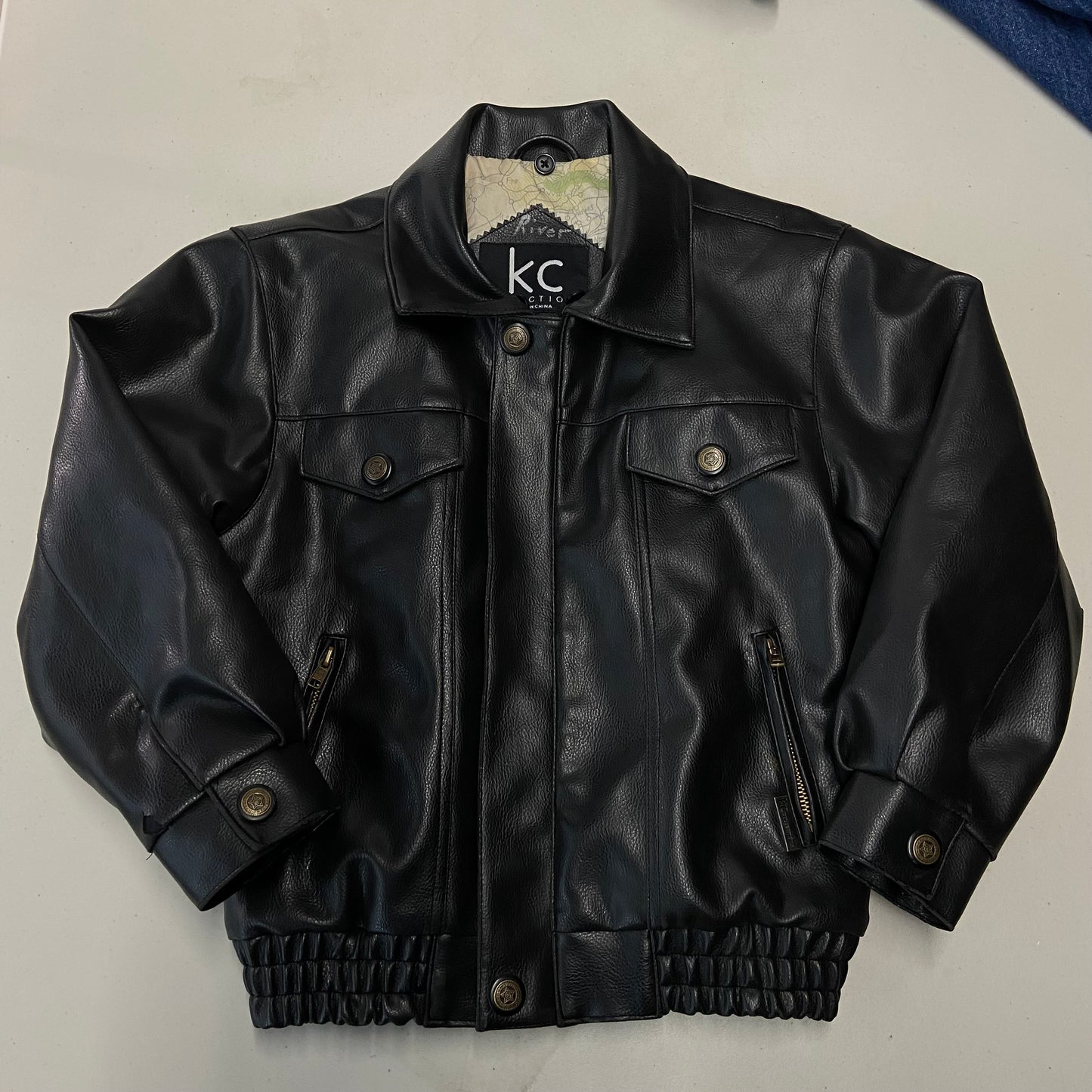 Kids KC Collection Leather Jacket Sz Yth L