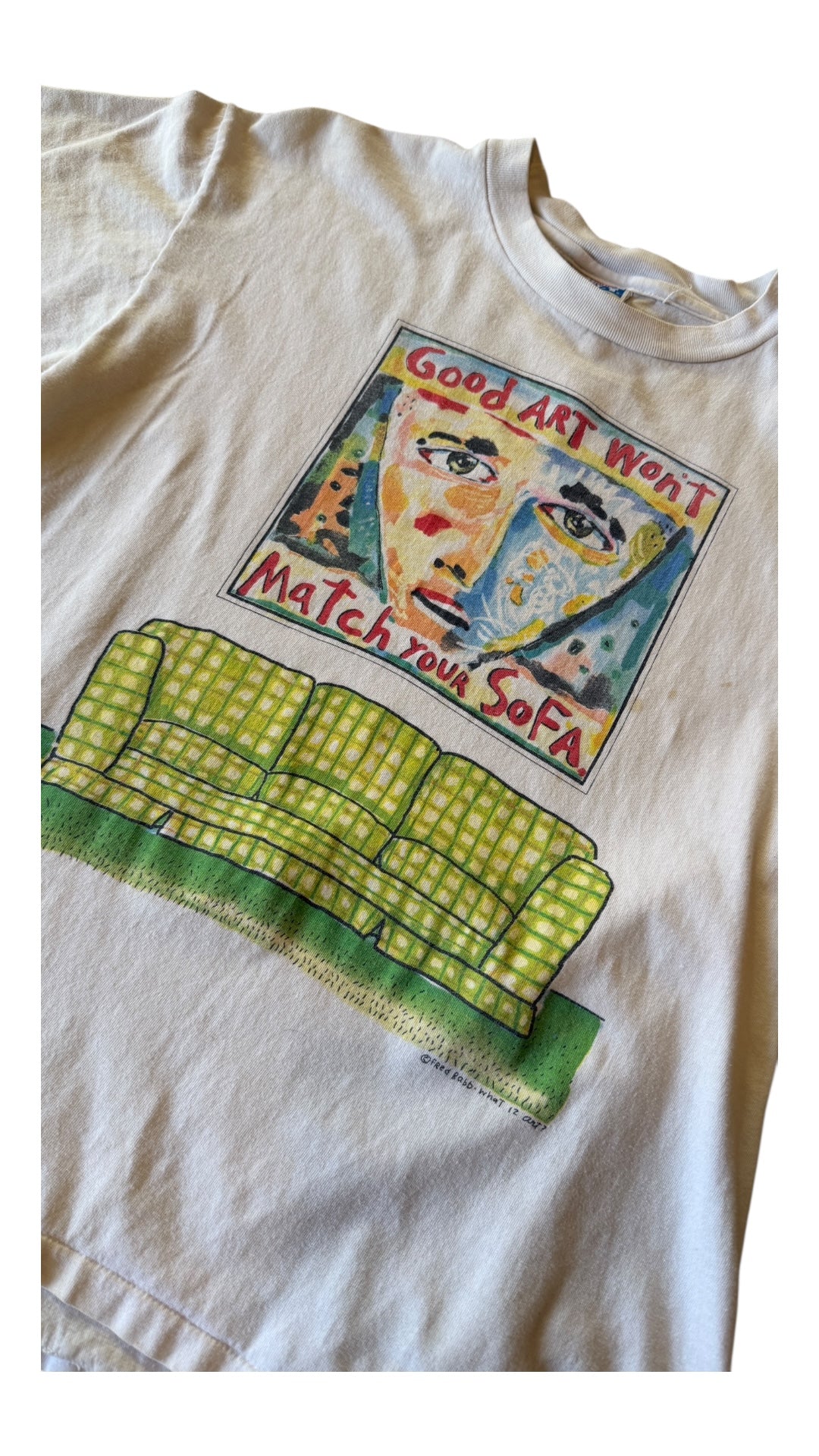 VTG Fred Babb "Good Art Wont Match Your Sofa" Tee Sz M