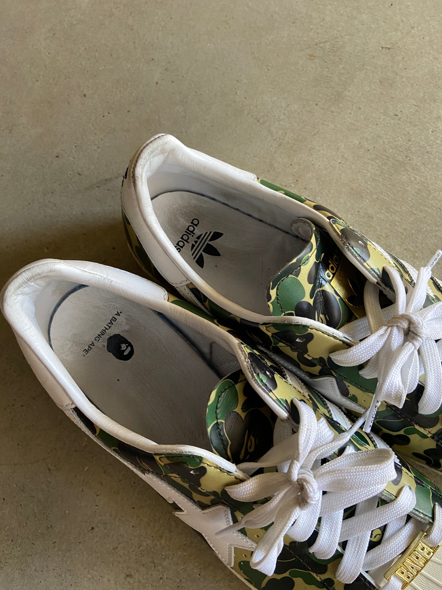 Preowned Adidas Superstar Bape ABC Camo Green Sz 11.5M/13W