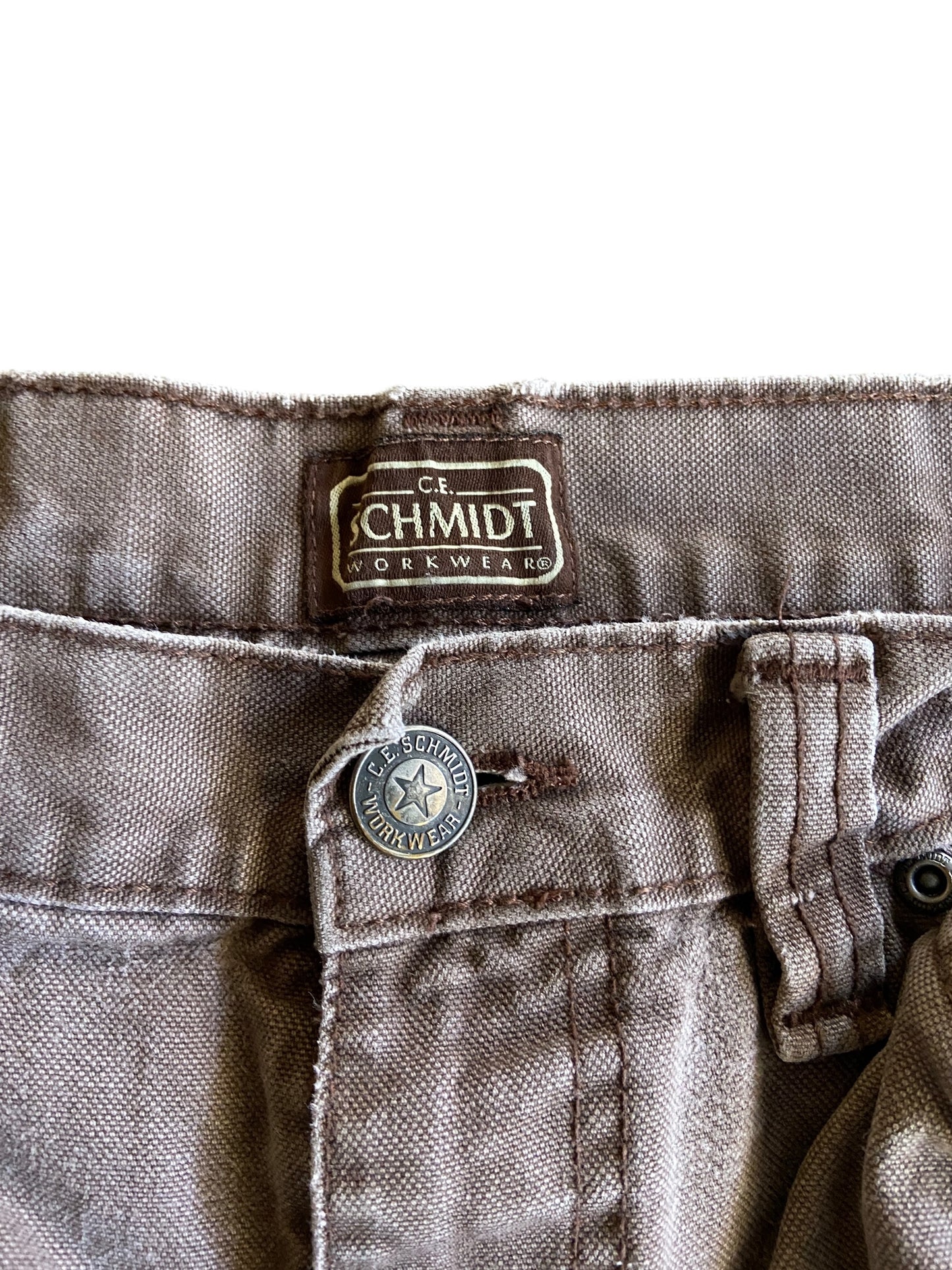 Y2K Faded Brown C.E Schmidt Carpenter Jeans Sz 34x34