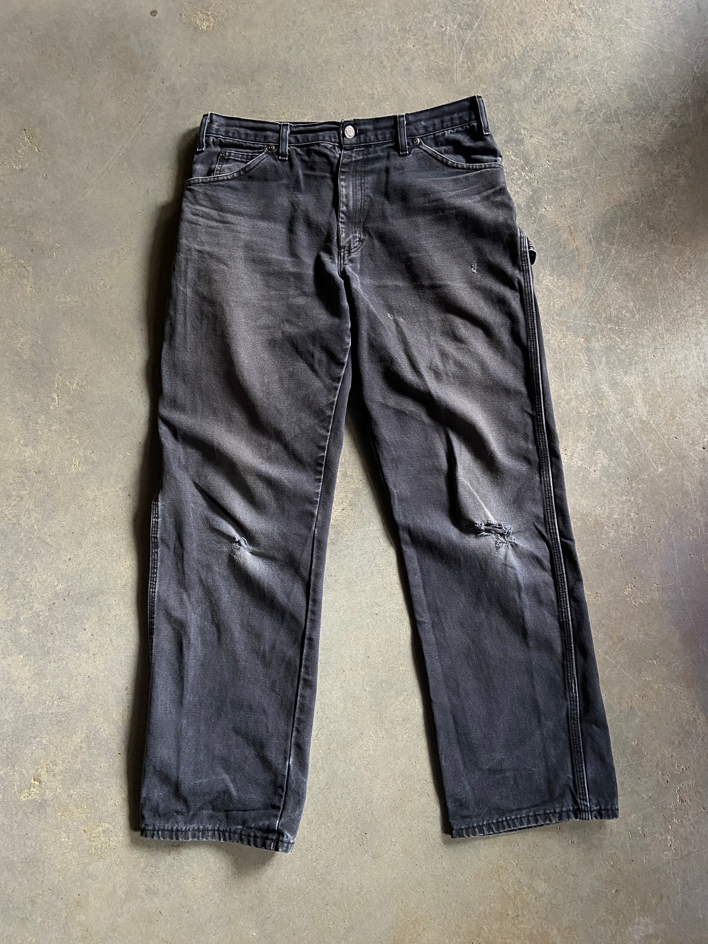 Vintage Thrashed Dickies Black Pants Sz 34x31