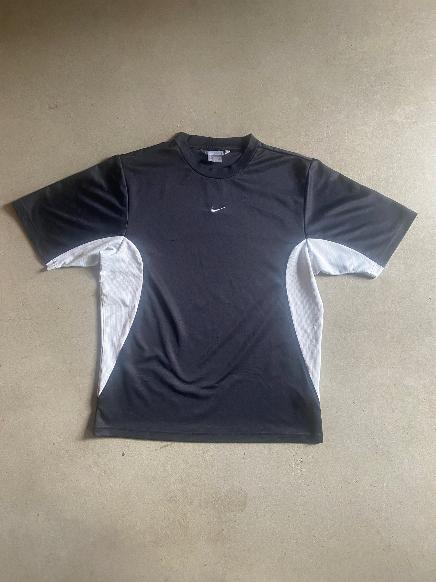 Y2K Nike Gray Tag Black Jersey Top Sz M
