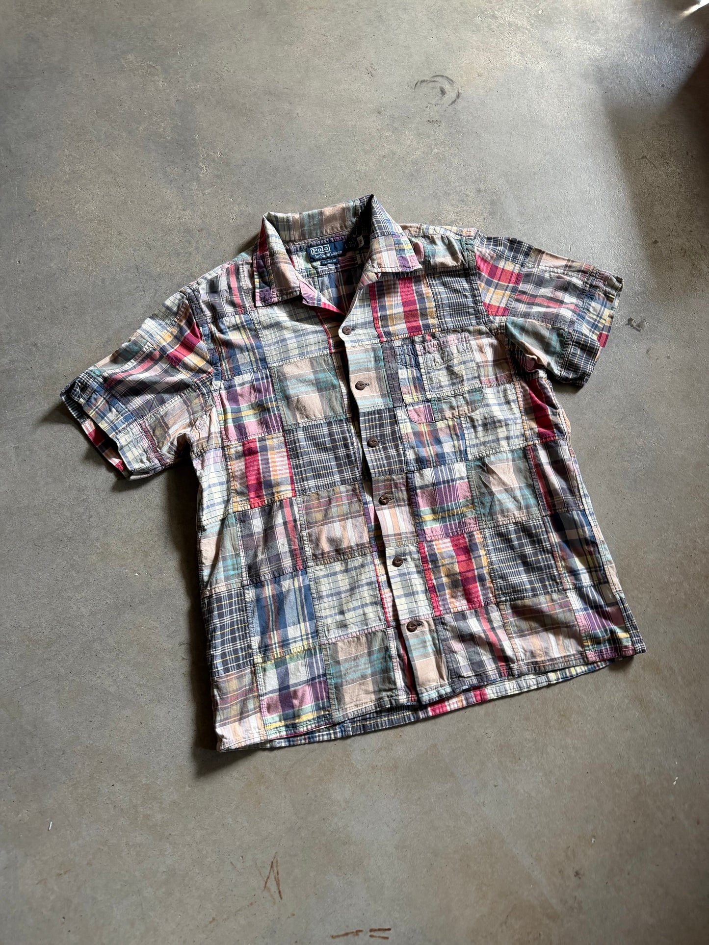 VTG Polo Ralph Lauren Plaid Button Up Shirt Sz L