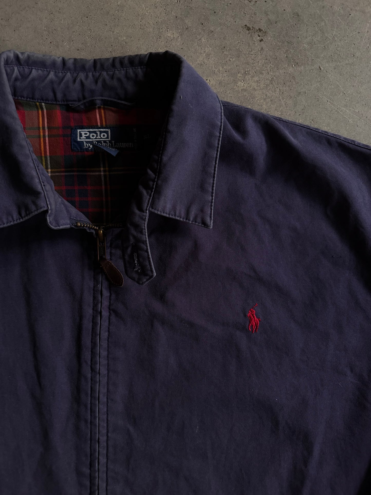 VTG Polo Ralph Lauren Harrington Navy Blue Jacket Sz XL