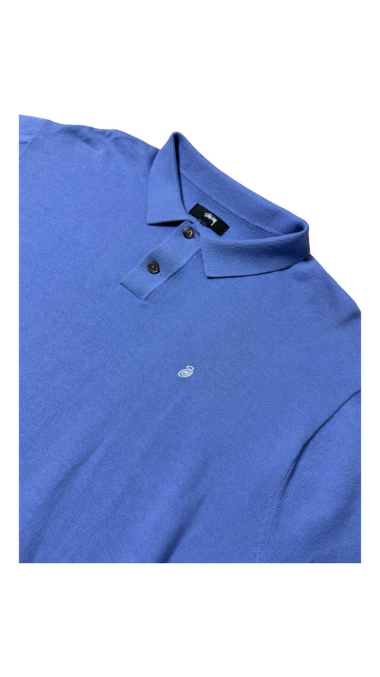 Stussy Light Blue Polo Shirt Sz L