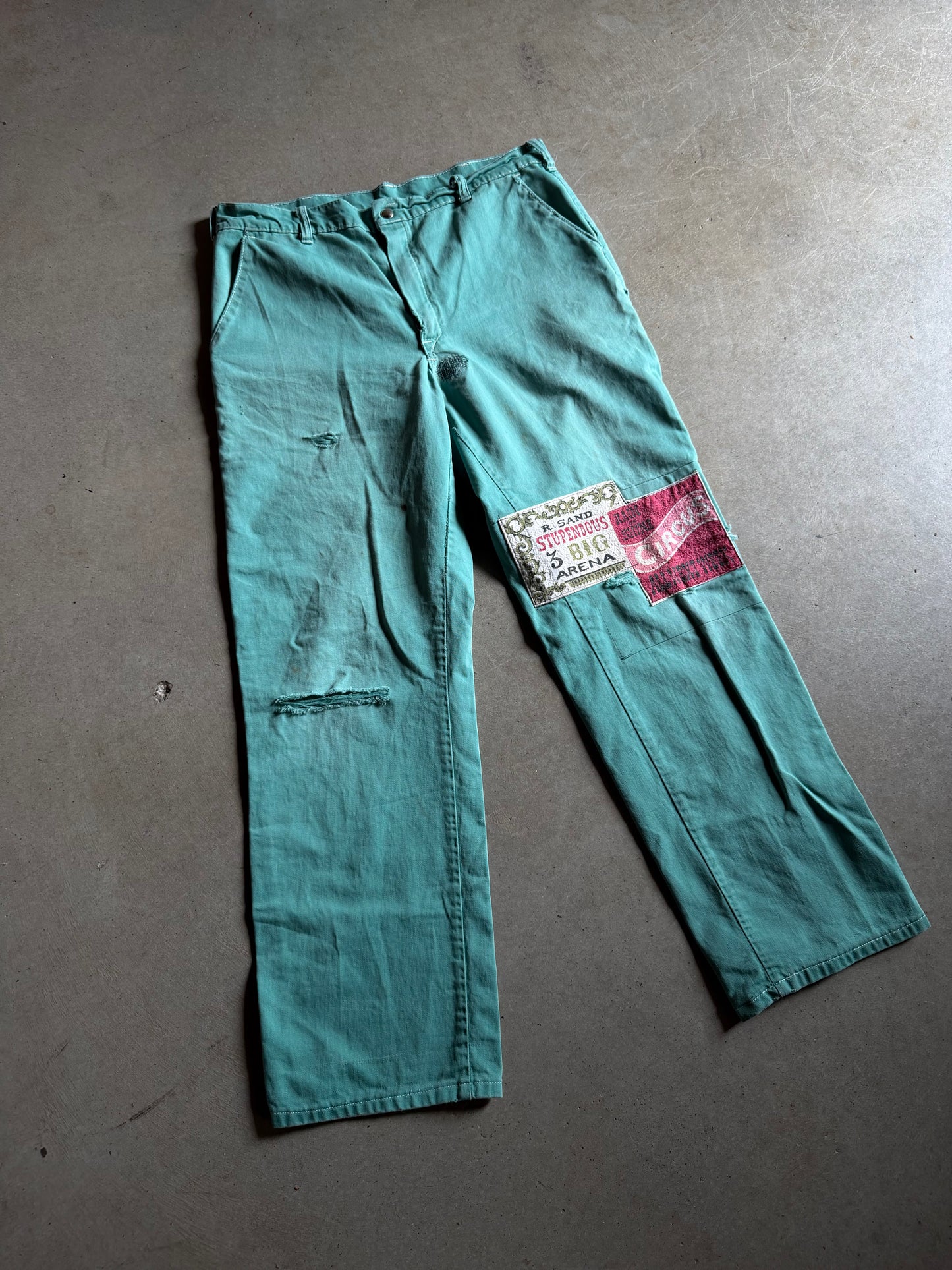 VTG Green Reworked 3 Big Arena Pants Sz 36x32