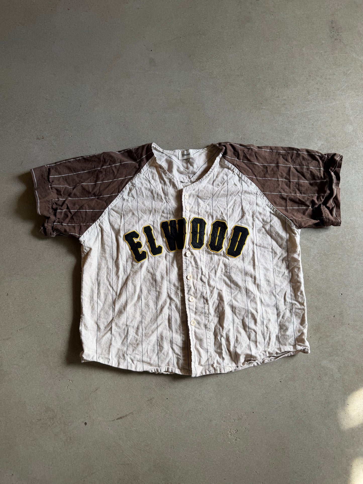 Elwood Cream/Yellow Baseball Jersey Sz XL