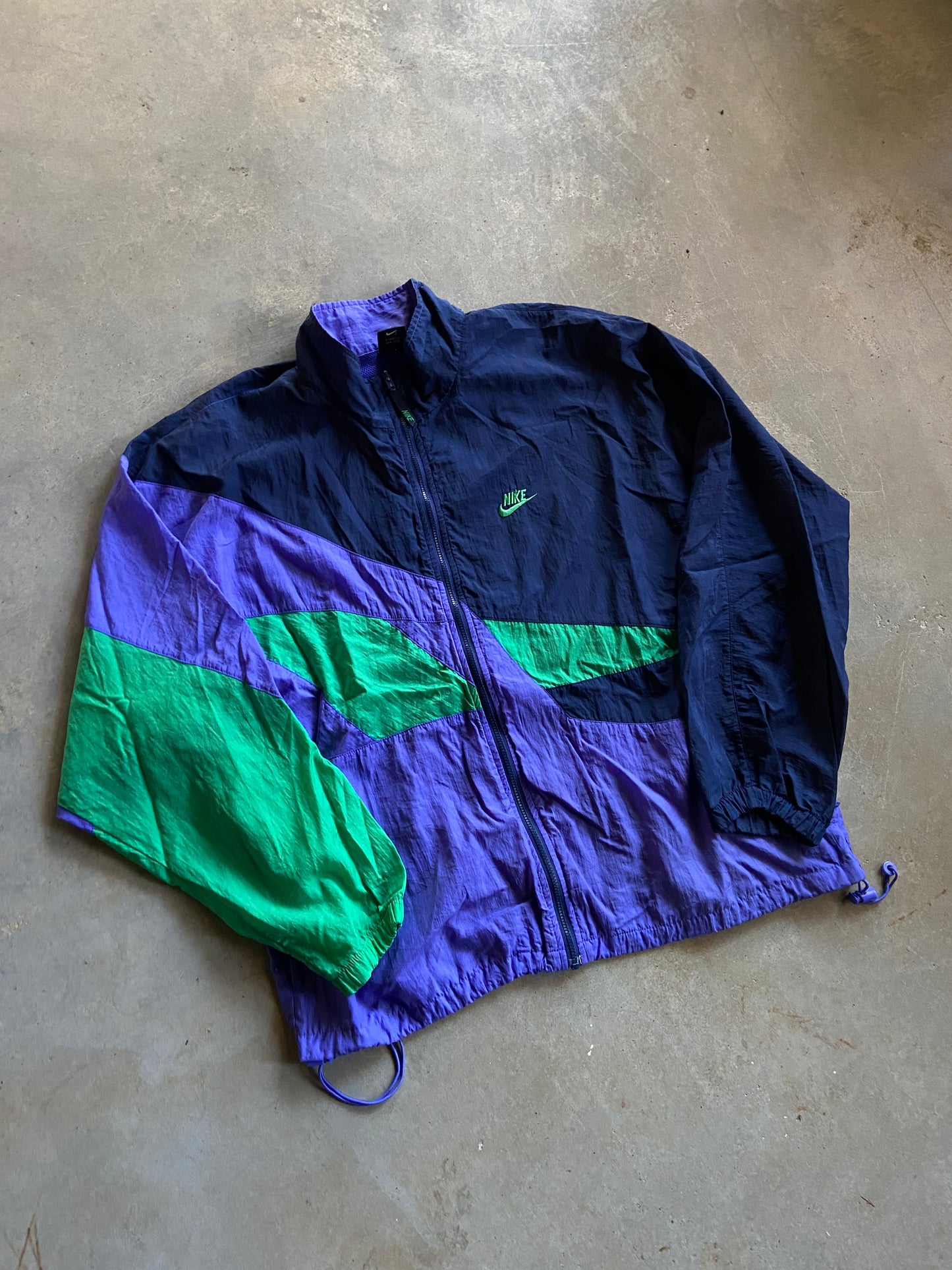 VTG Nike Green Aqua Blue Windbreaker Jacket Sz XL