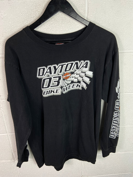 2003 Harley Davidson Daytona Eagle Spellout L/S Tee Sz L