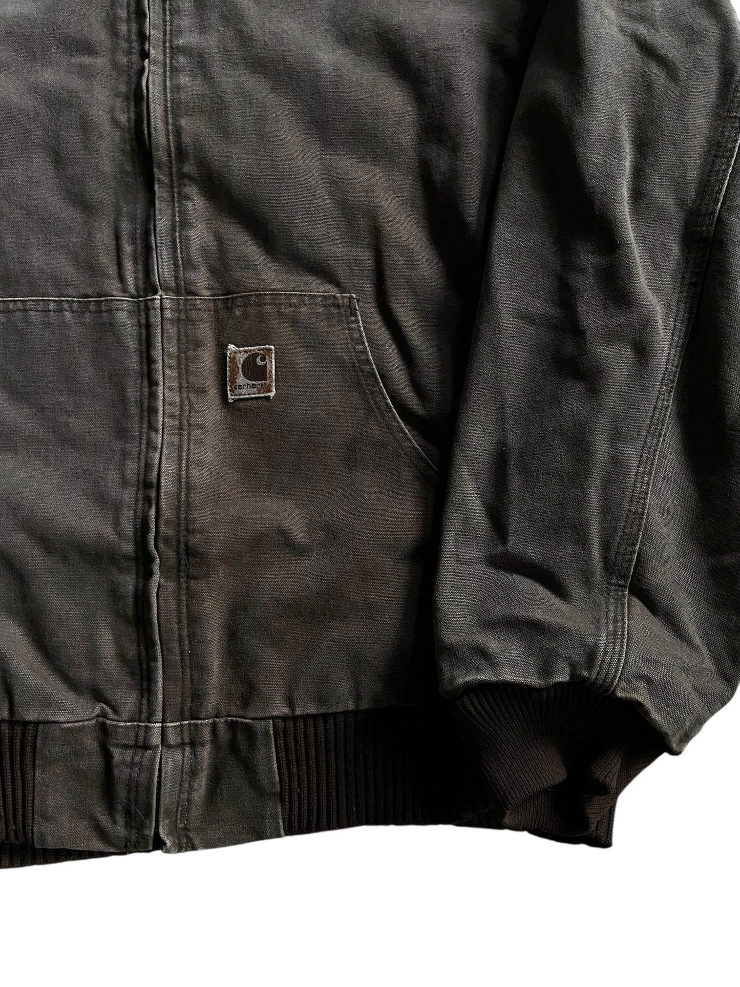 VTG Carhartt 1130 CHT Brown Hooded Jacket Sz 2XL