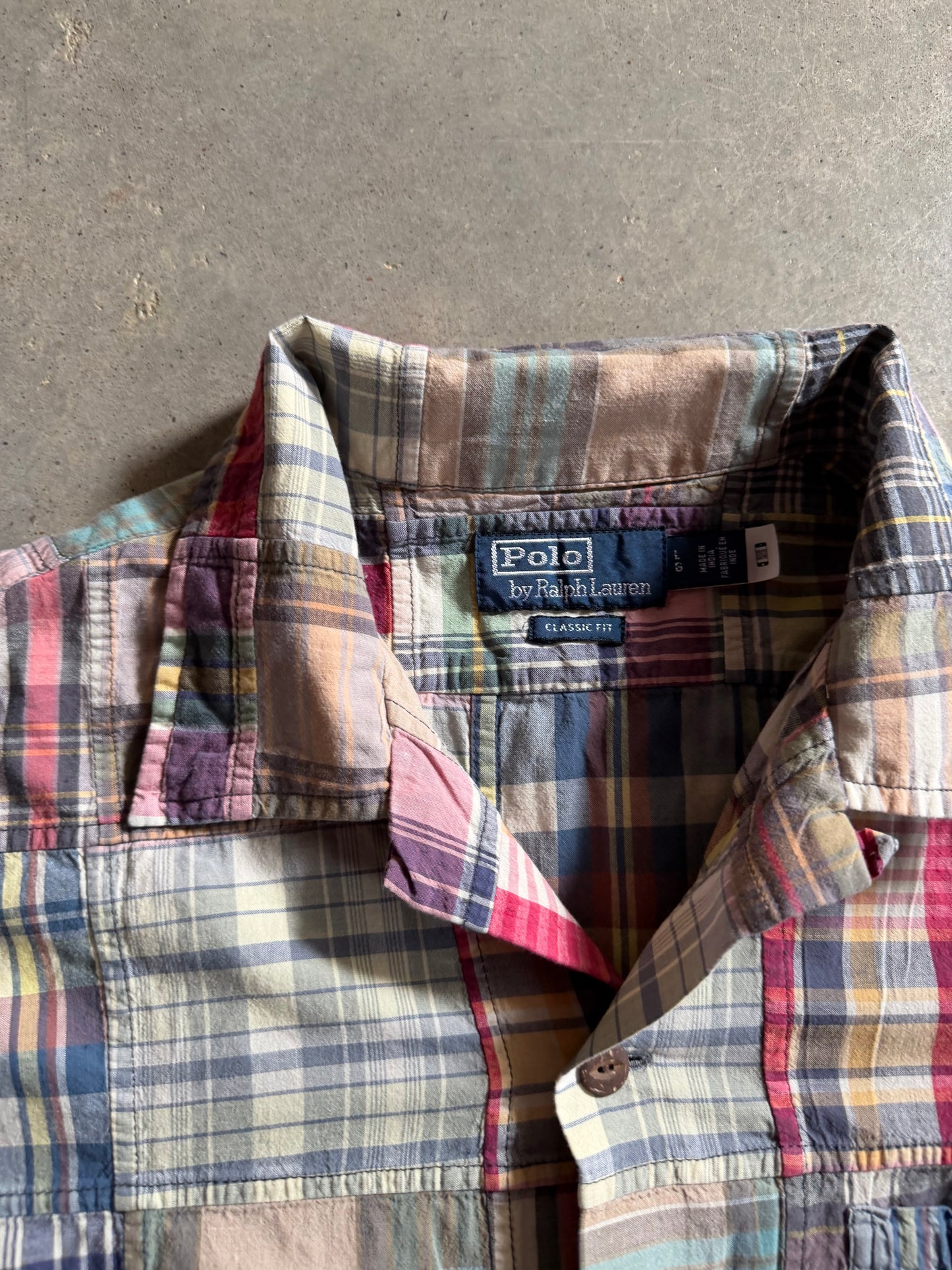 VTG Polo Ralph Lauren Plaid Button Up Shirt Sz L