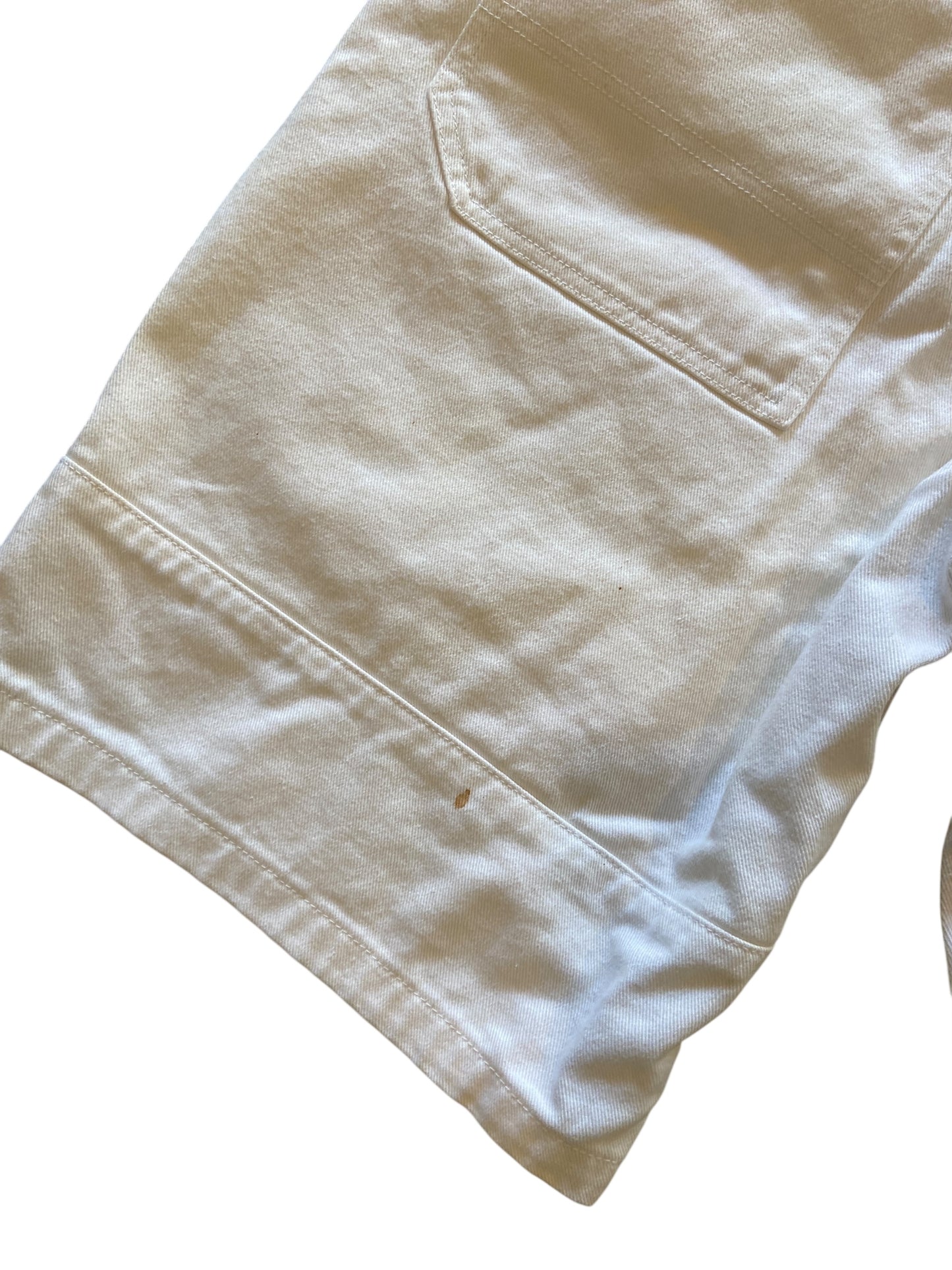 Y2K White Southpole Embroidered Denim Shorts Sz 36