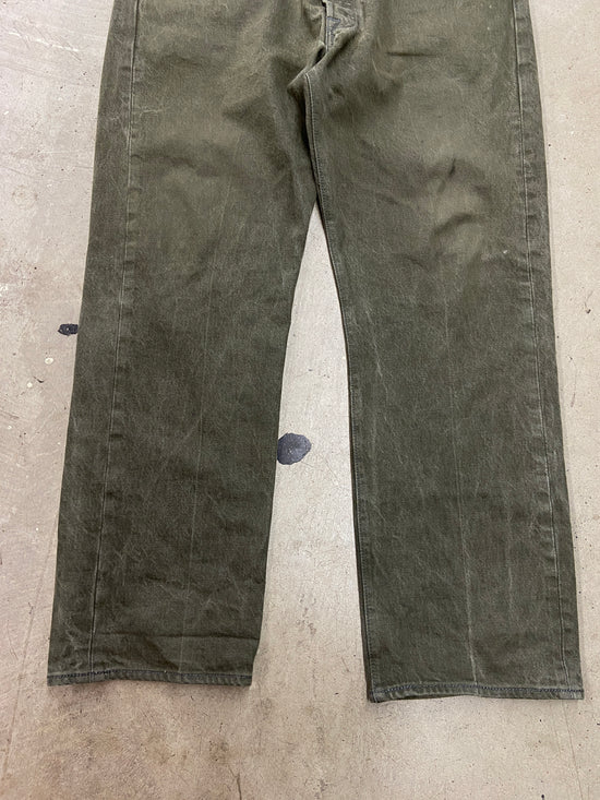 Y2K Levi's 501 Selvedge Green Denim Jeans Sz 38x32