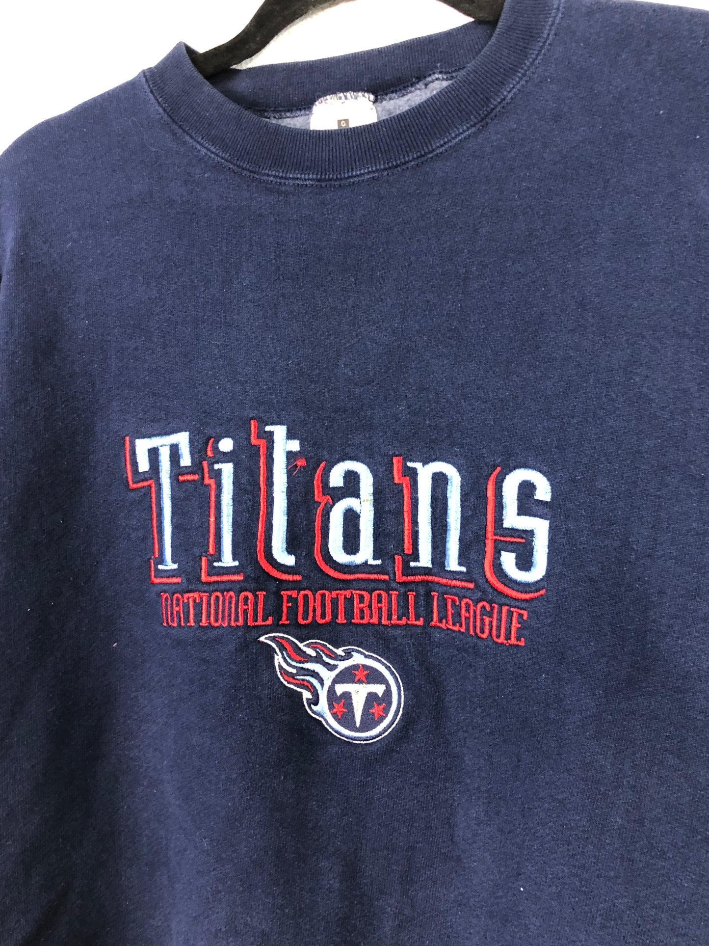 VTG Tennessee Titans Two-Tone Embroidered Sweatshirt Sz XL