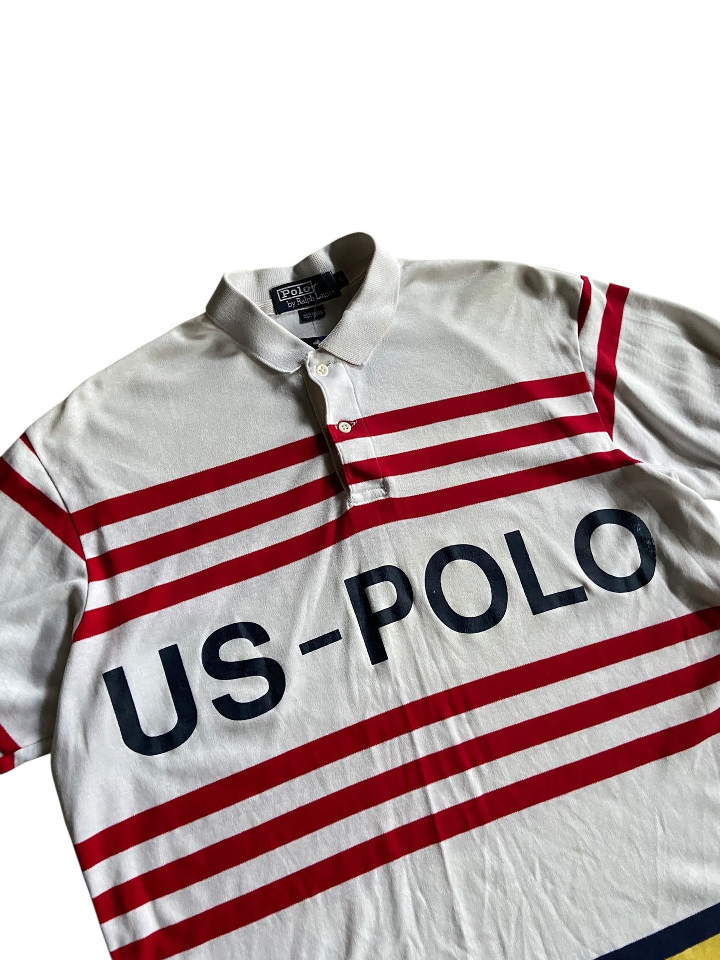 VTG Polo Ralph Lauren US-Polo Striped Polo Shirt Sz L