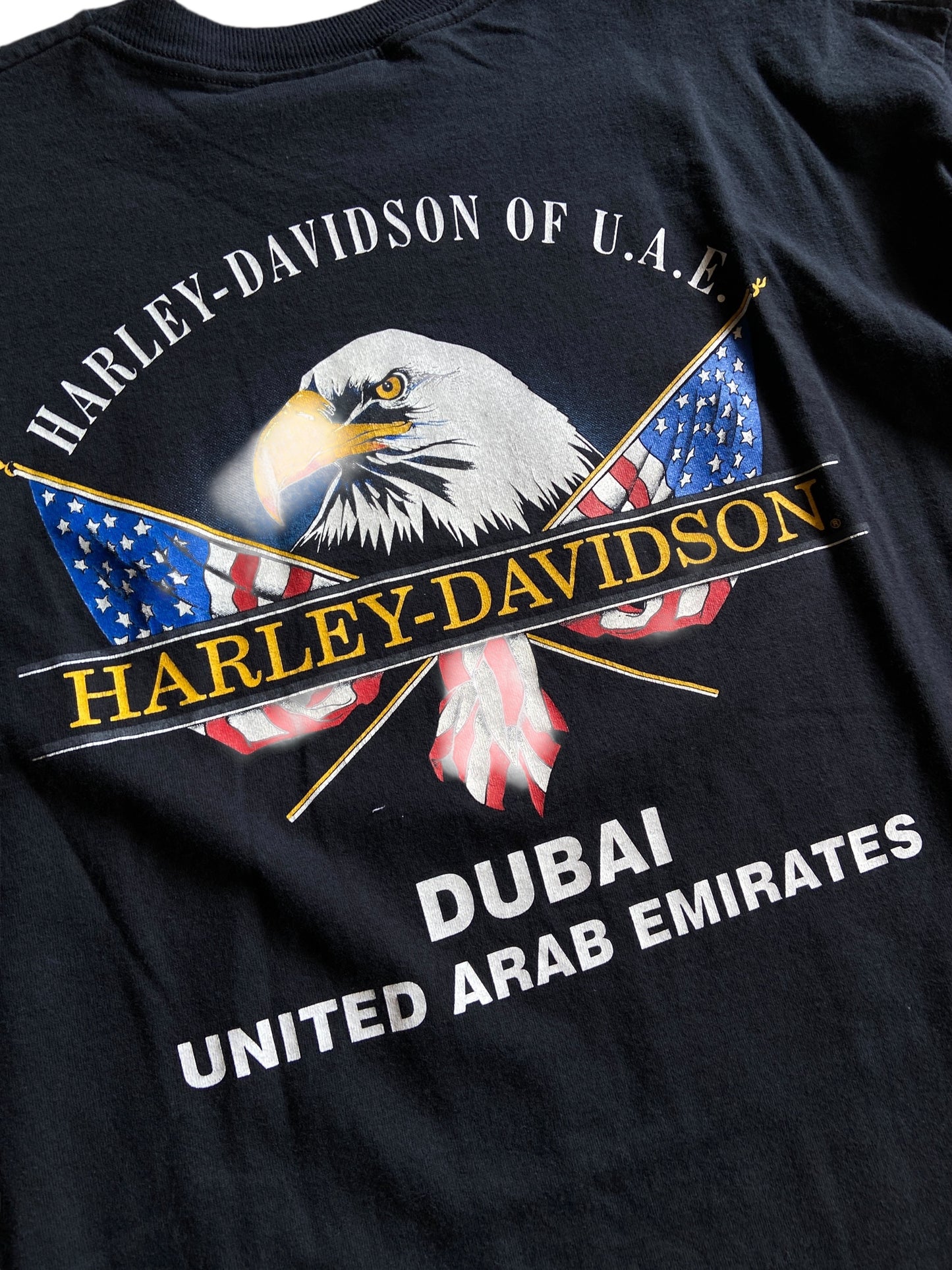 VTG Harley Davidson Small Graphic Dubai Tee Sz XL