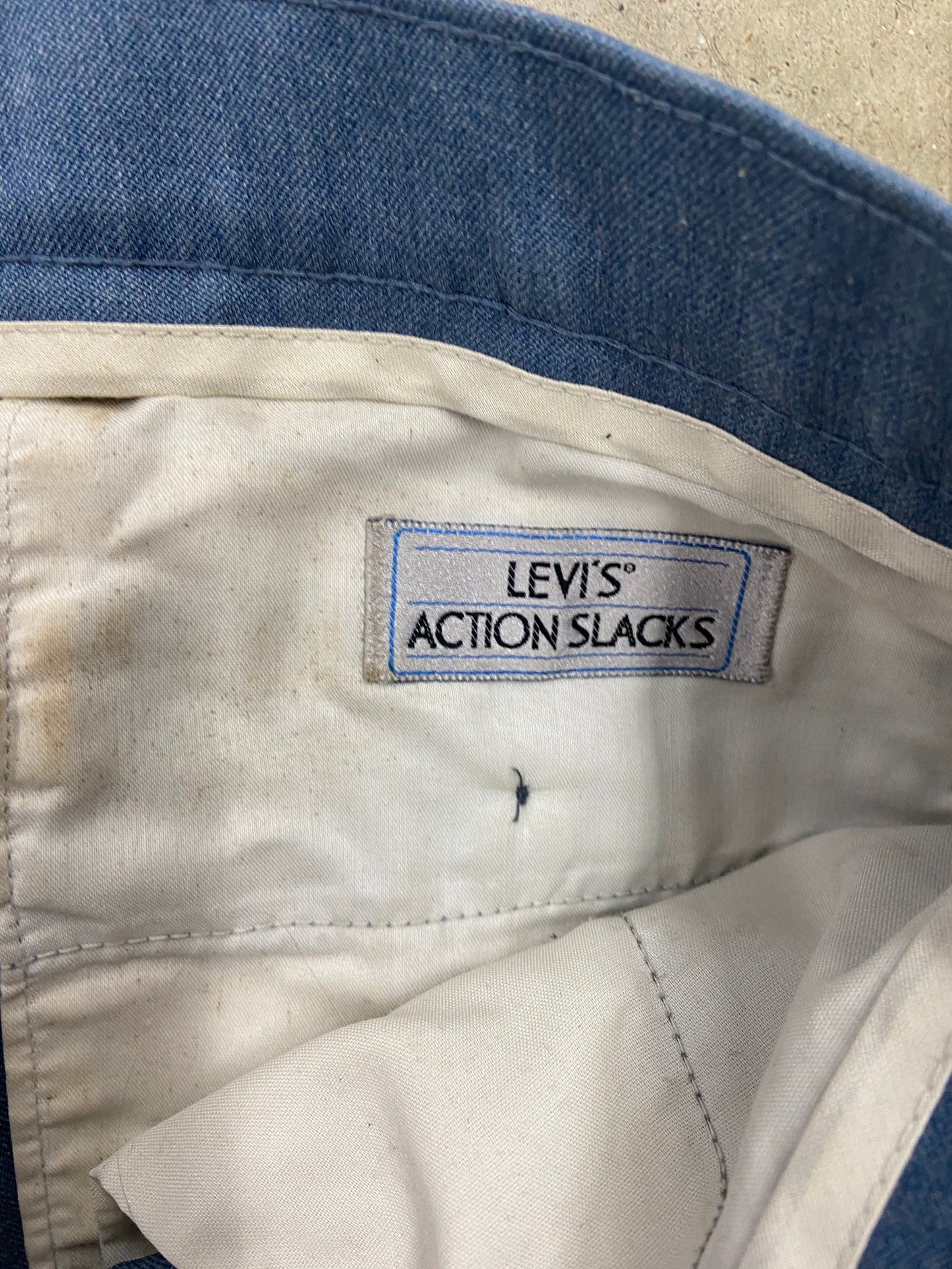 VTG Levi's Blue Action Slack Trousers Sz 33x32