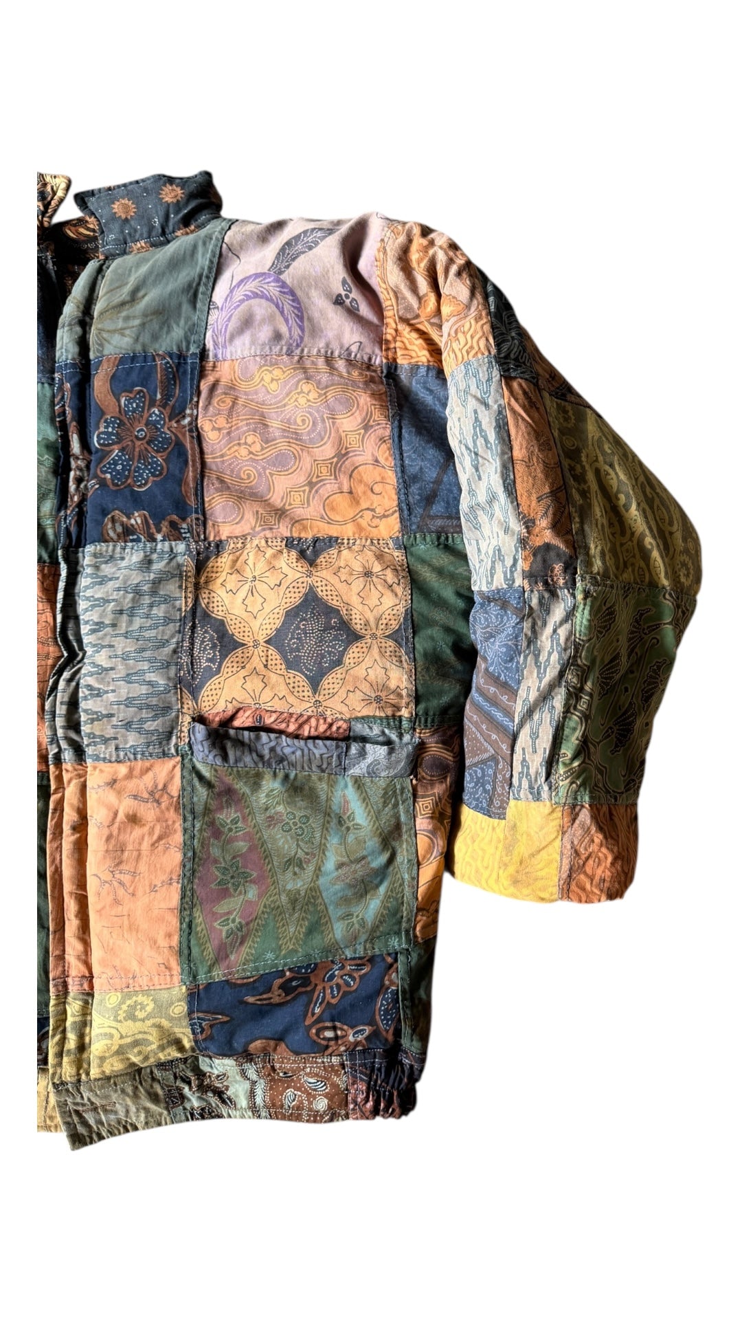 VTG Go Fish Reversible Patchwork Jacket Sz S