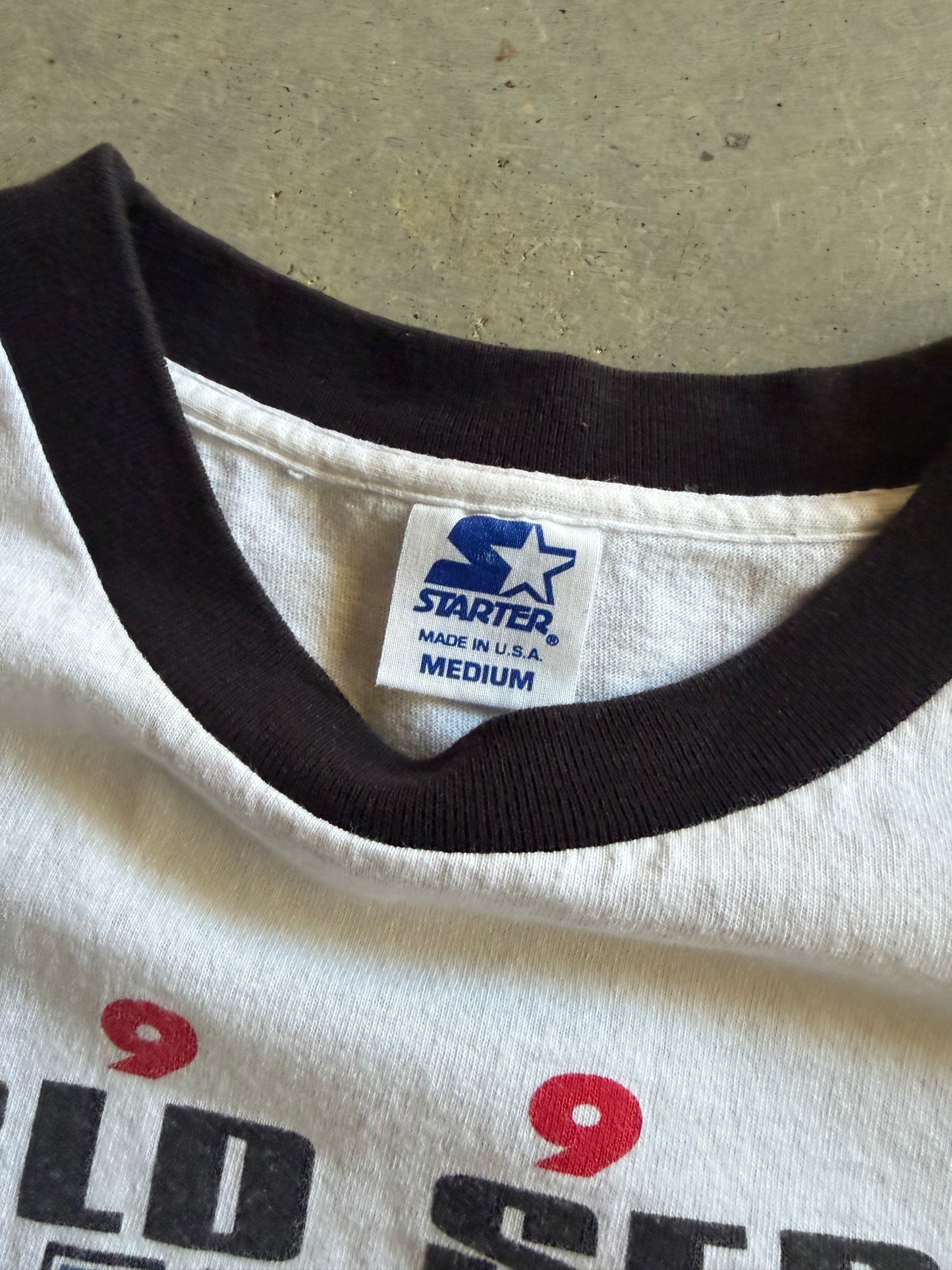 VTG Atlanta Braves 1995 Champions Ringer Tee Sz M/L