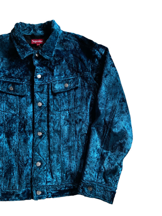 Supreme SS19 "Fuzzy Pile" Blue Jacket Sz XL